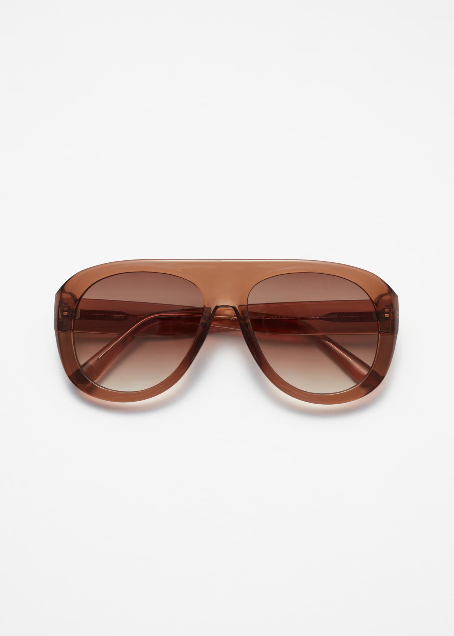 Lunettes de soleil épaisses de style aviateur - Beige