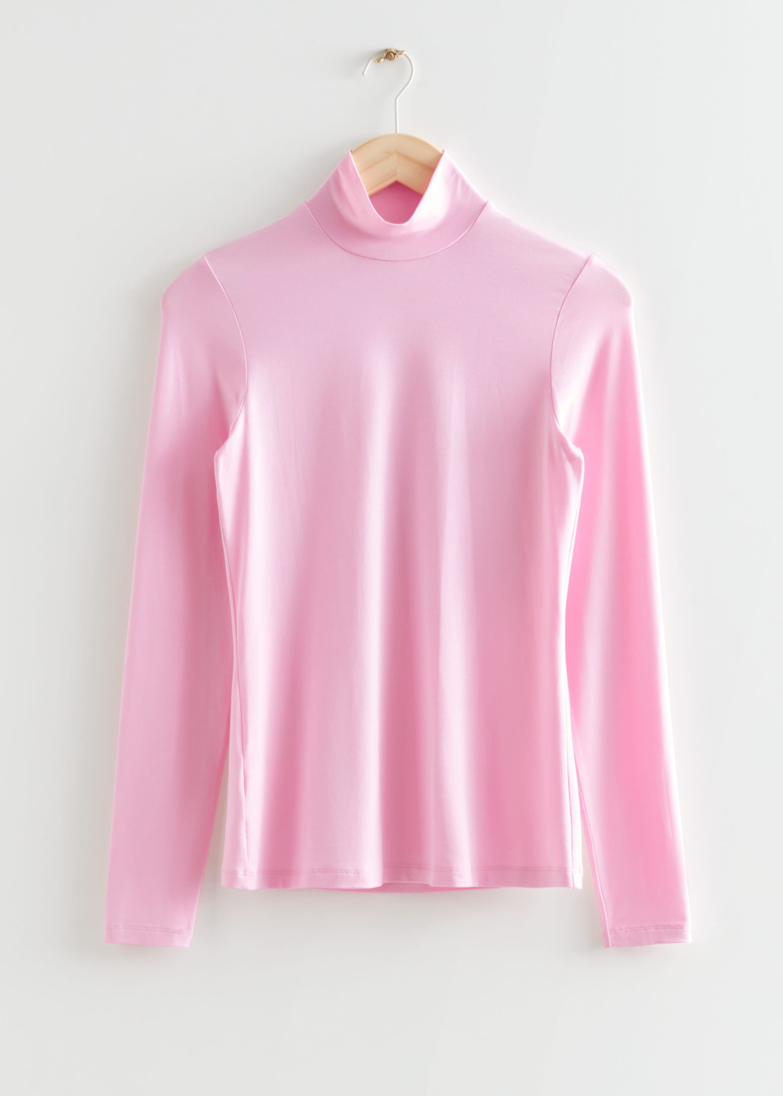 Turtleneck Top - Beige Butterfly Print - Still Life