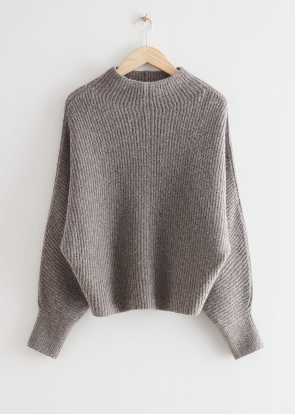 Pull à col roulé en maille volumineux - Gris - Still Life