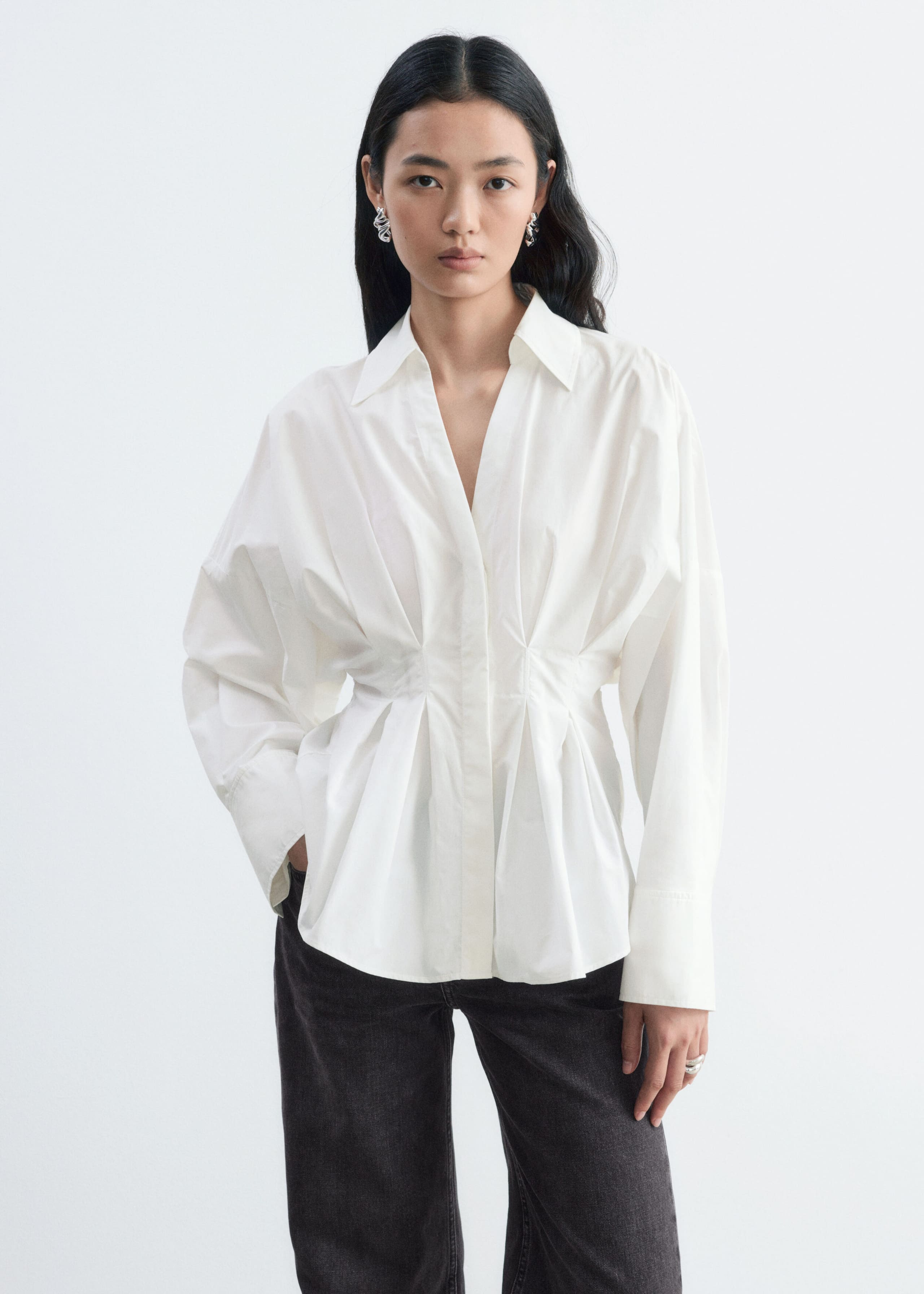 Camisa con cintura ajustada - Blanco - Lookbook