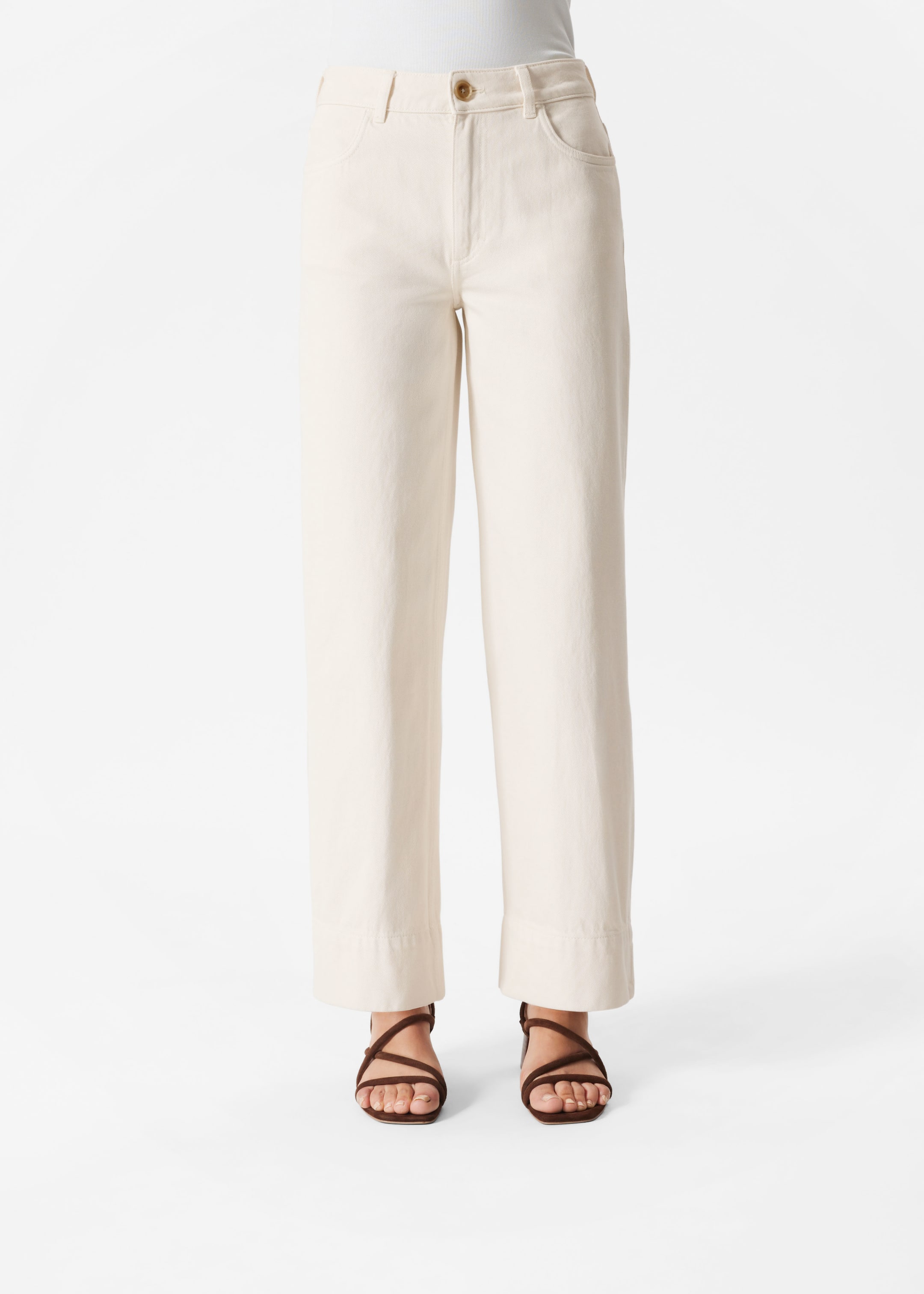 Visualizza immagine più grande: Jeans cropped dritti - Crema - DONNA | H&M IT 2