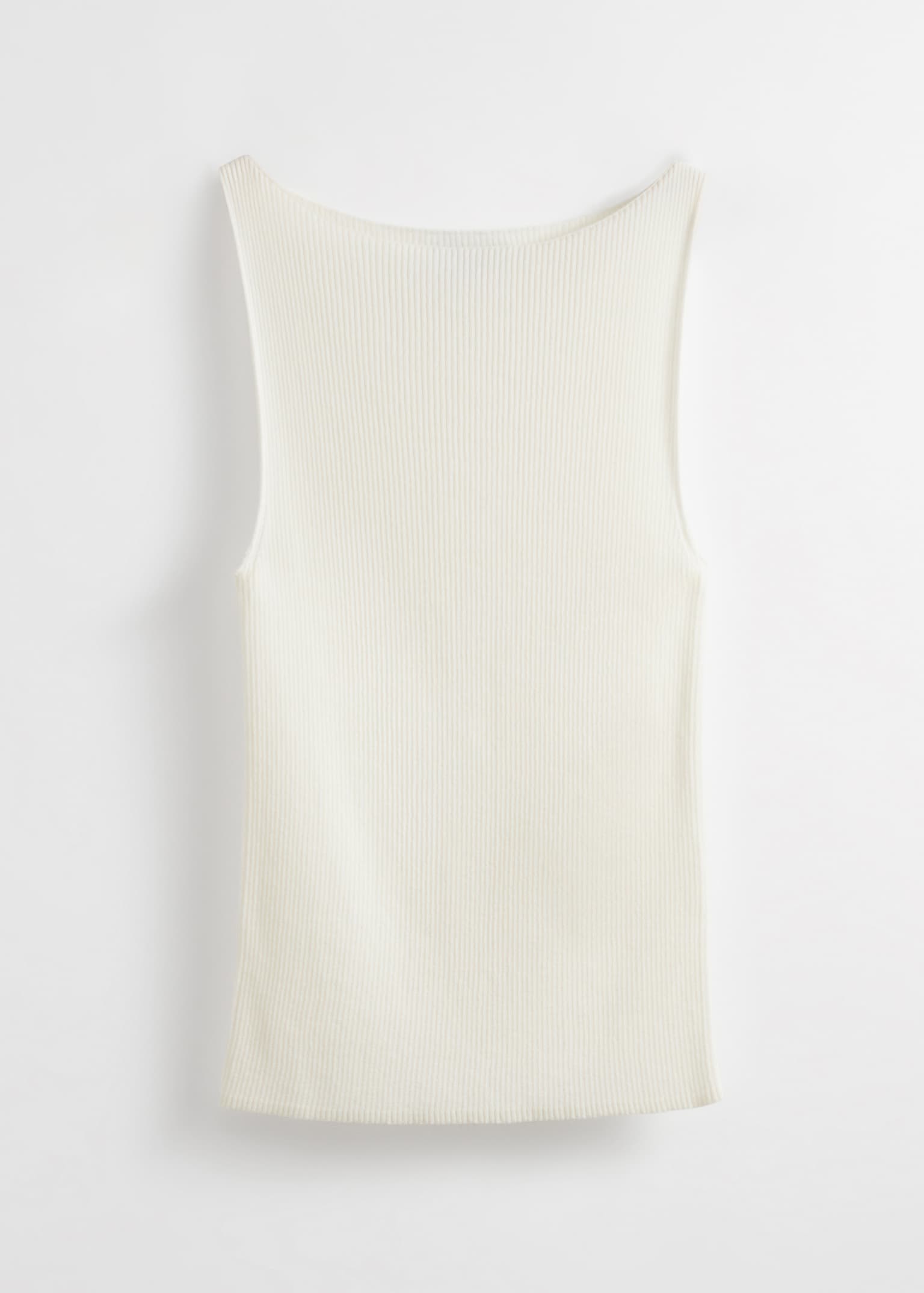 Ribbestrikket tanktop - Hvit/Mauve/Rød - 2