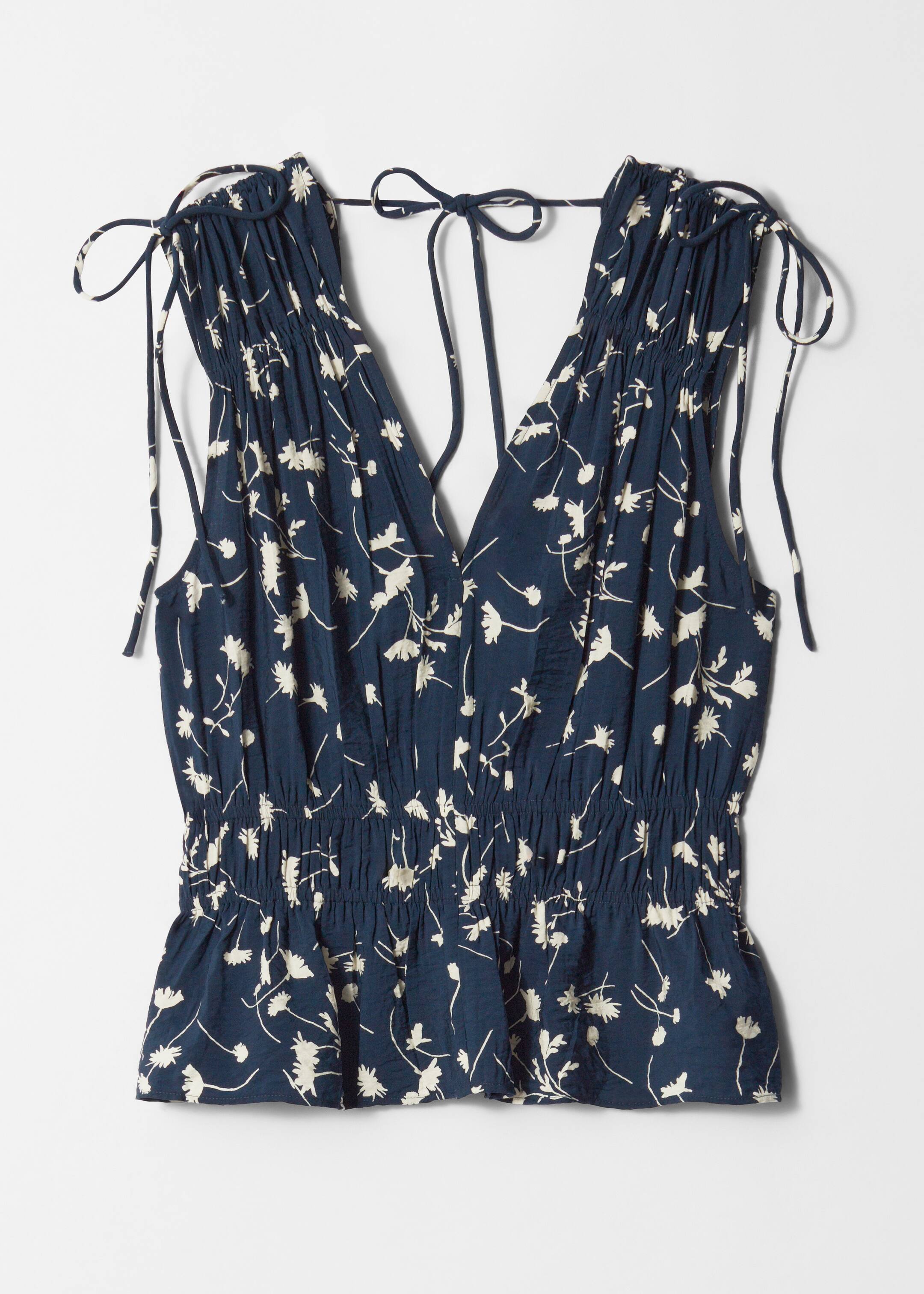 Nagyobb kép megtekintése: Gathered Top - Tengerészkék mintás - NŐI | H&M HU 5