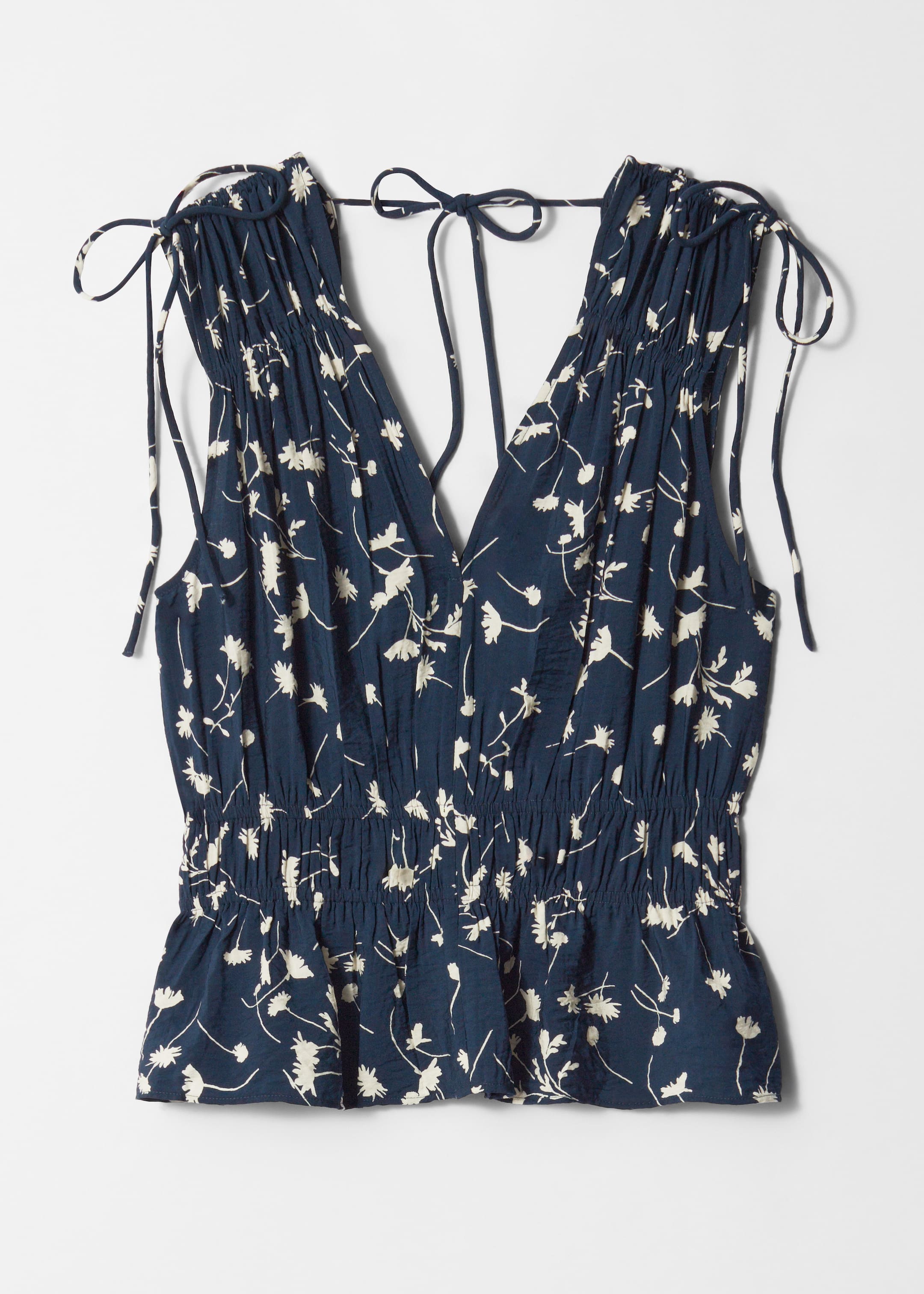 Größeres Bild ansehen: Oberteil mit Raffungen - Navyblau/Gemustert - Ladies | H&M DE 5