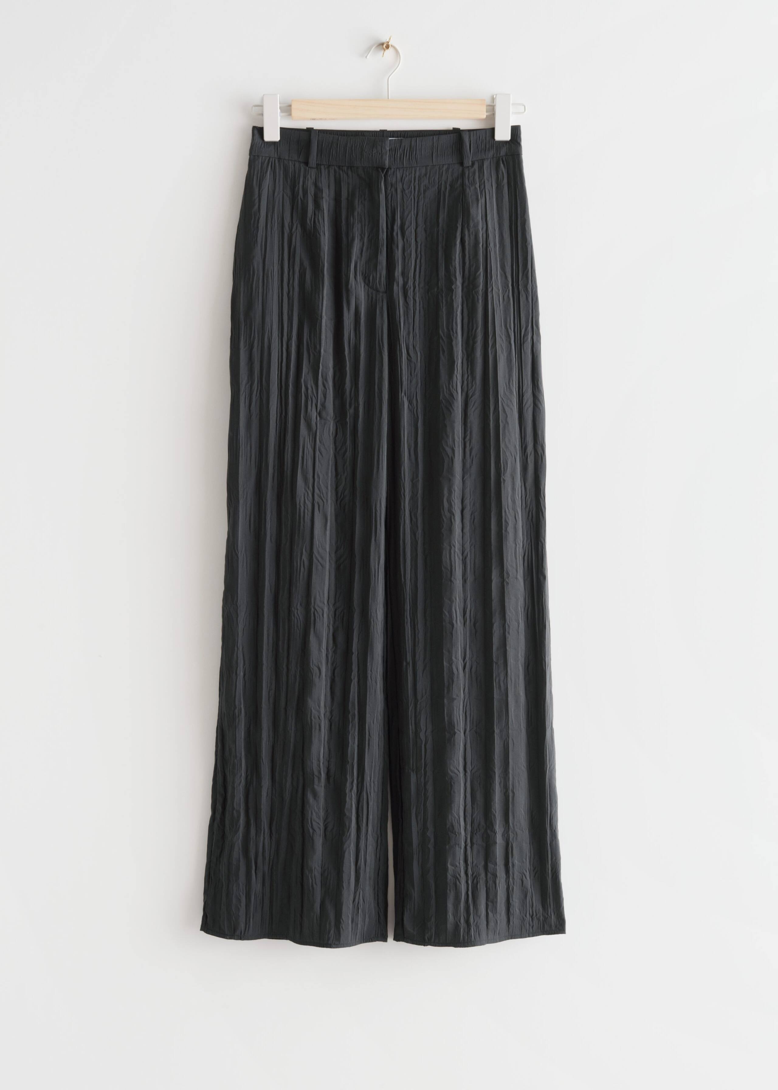 Wide Crinkled Trousers - Lilac - Bodegón