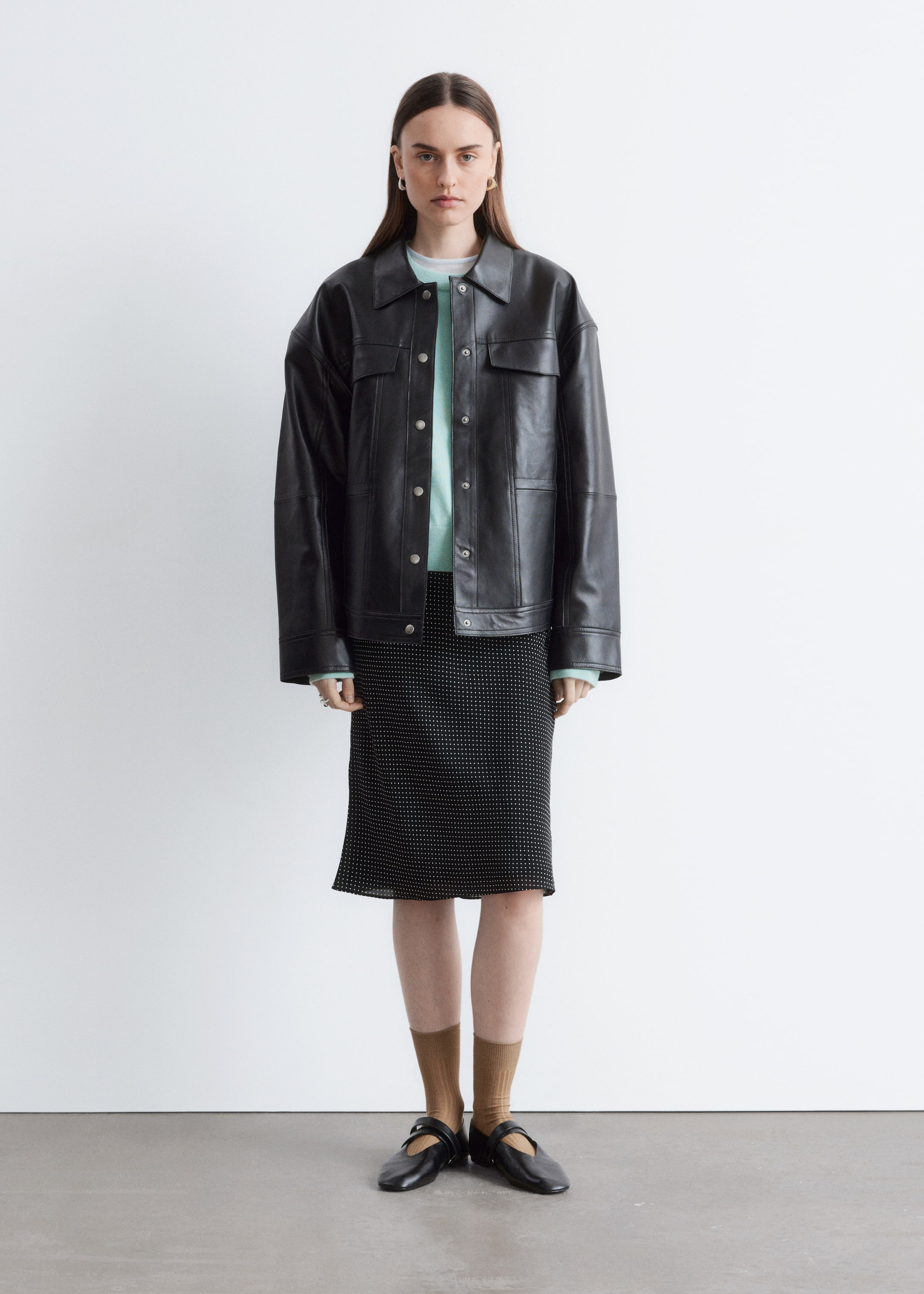 Größeres Bild ansehen: Midirock ohne Verschluss - Schwarz/Polka-Dots - Ladies | H&M DE 1