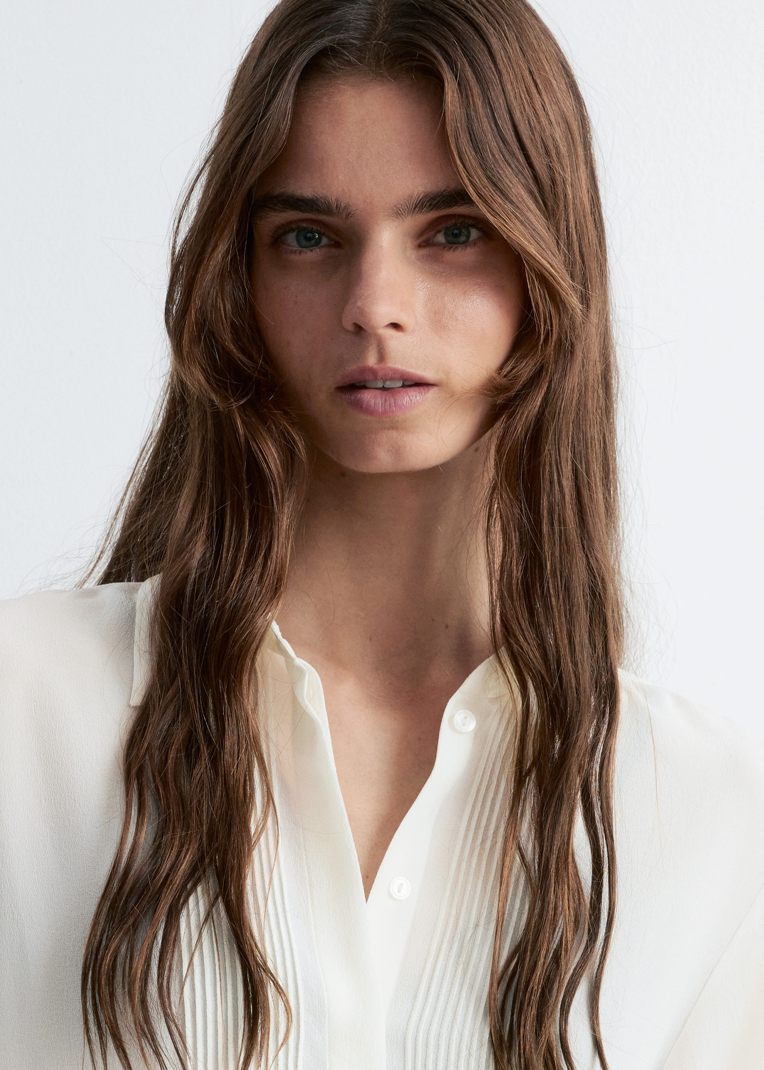 Image of Pintuck-Detailed Silk Shirt