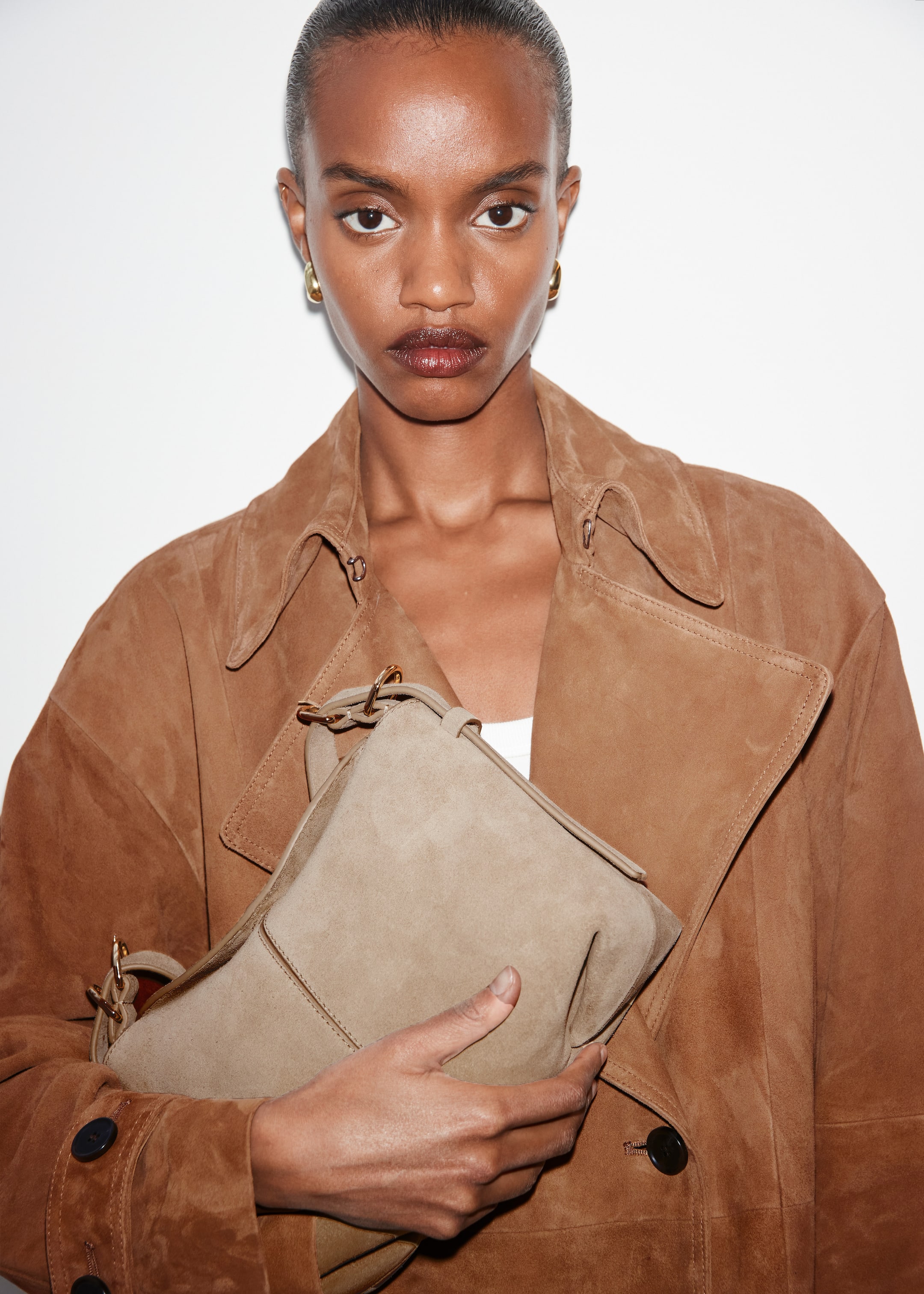 View larger image: Small Suede Bag - Beige suede - Ladies | H&M GB 1