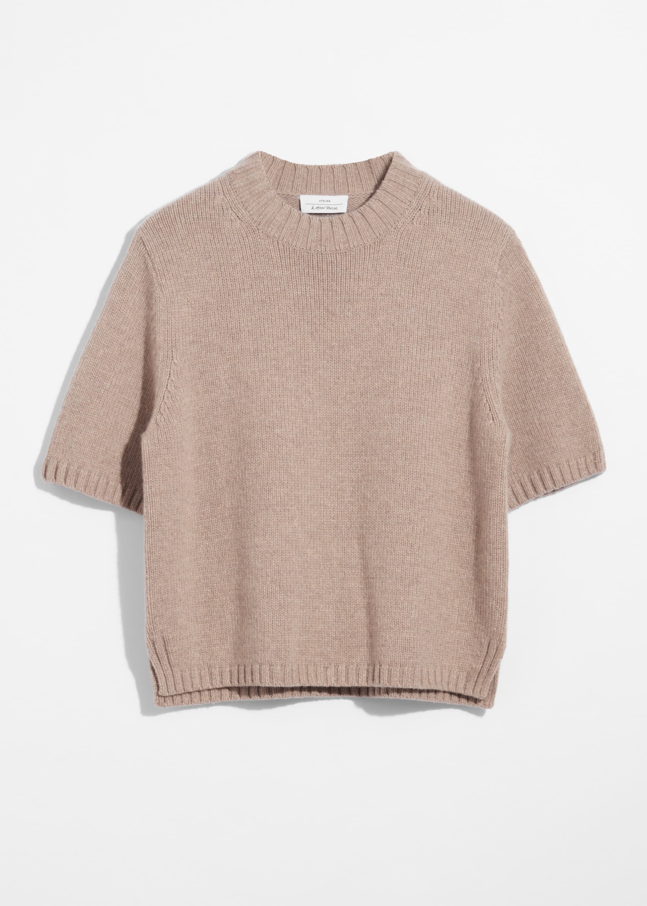 View larger image: Cashmere-Blend Knit T-Shirt - Beige - Ladies | H&M GB 1