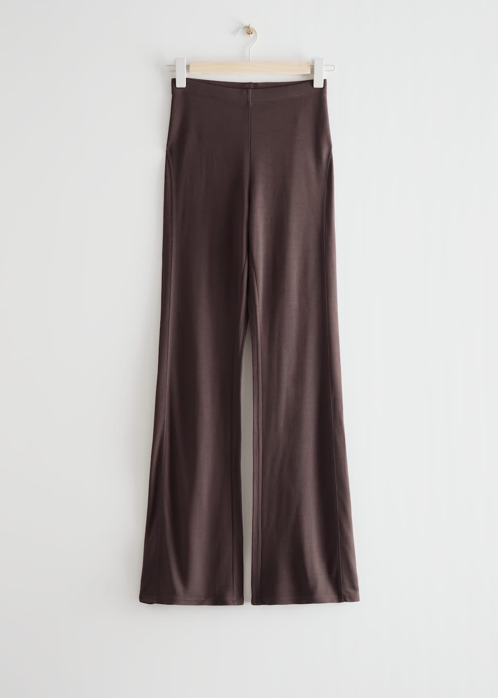 Flared Jersey Leggings - Dark Brown - Still Life