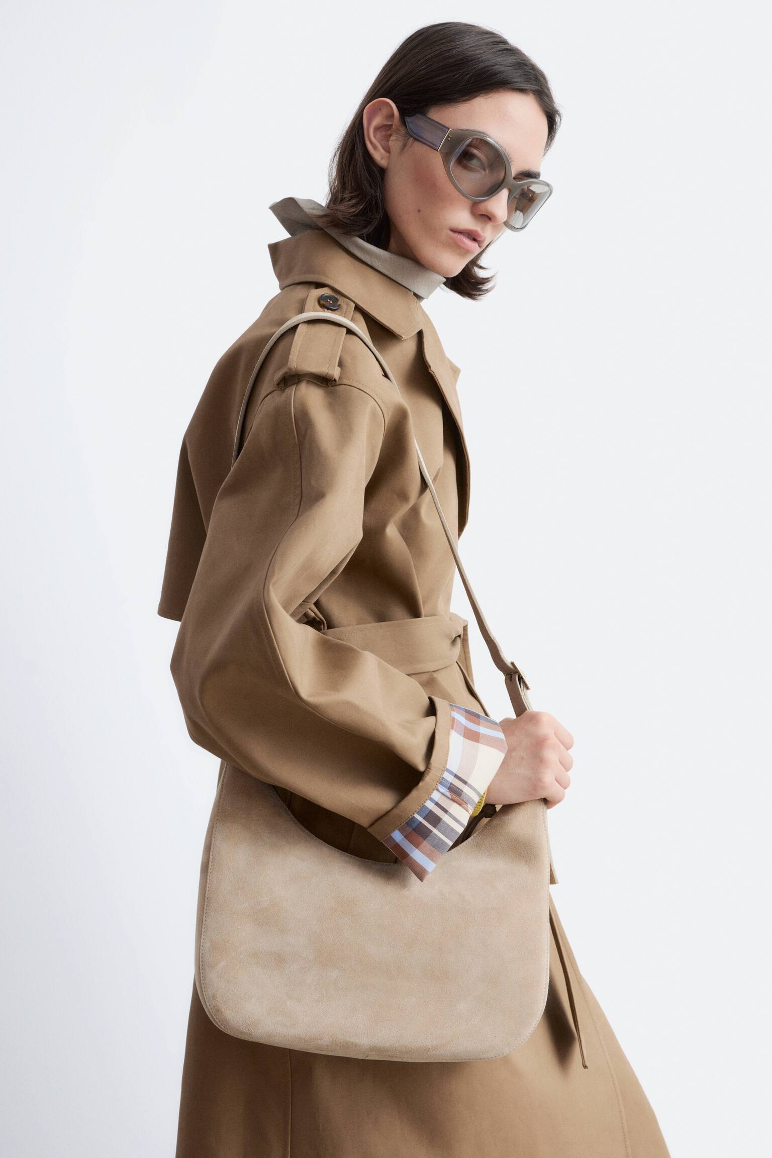 Trenchcoat met ceintuur - Donkerbeige - 3