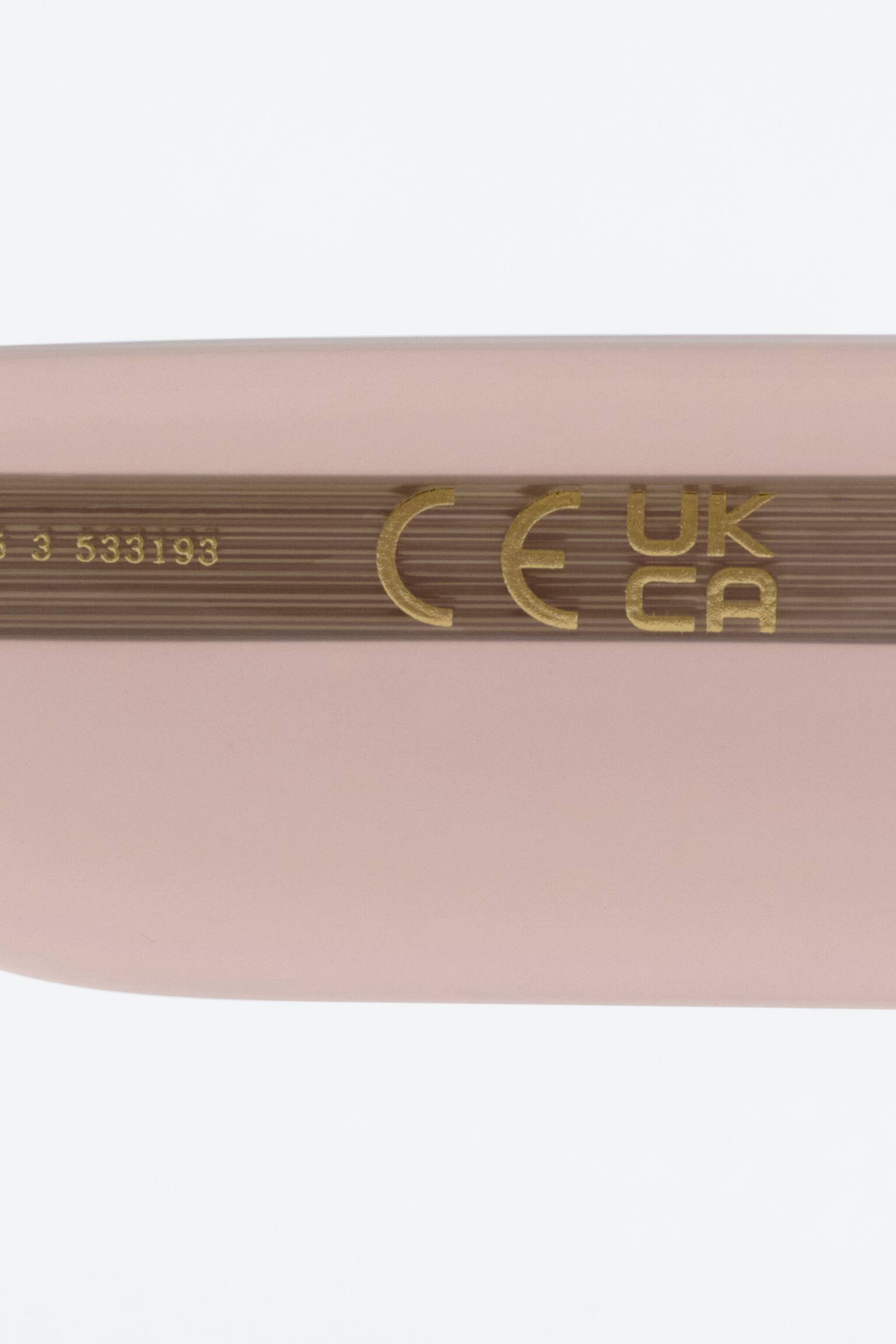 Duże owalne okulary przeciwsłoneczne - Przydymiony róż/Szary/Czarny - 5