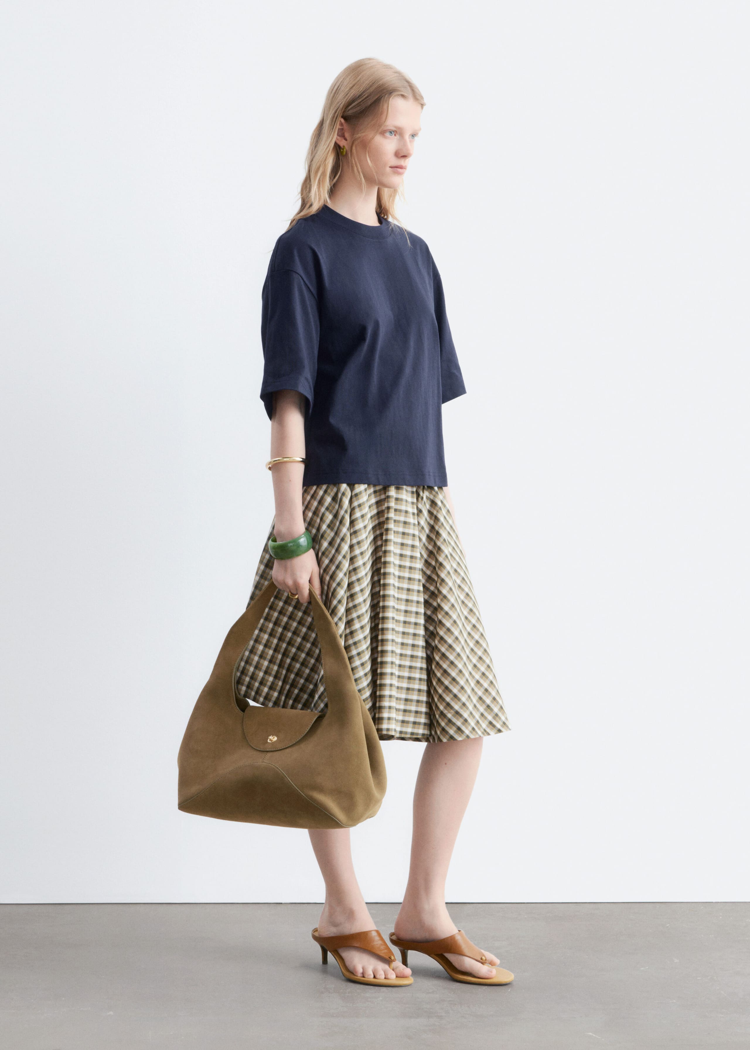 Recht katoenen T-shirt - Zwart - Lookbook