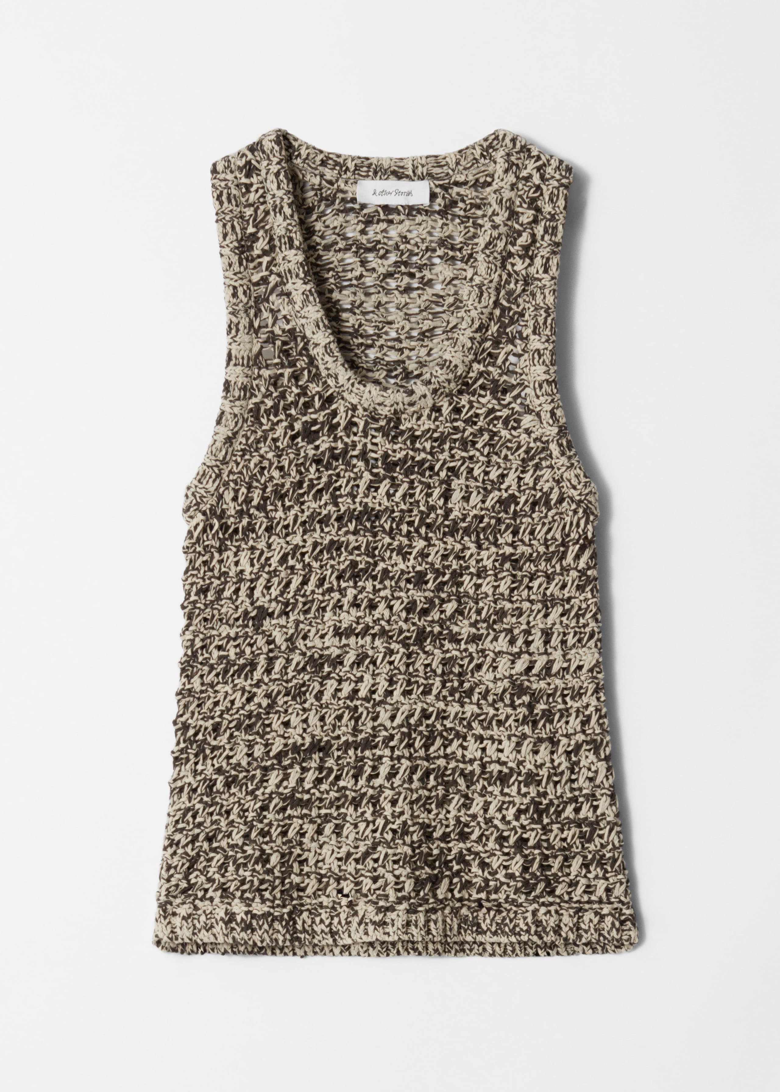 Knitted Tank Top - Beige/Brown - Still Life