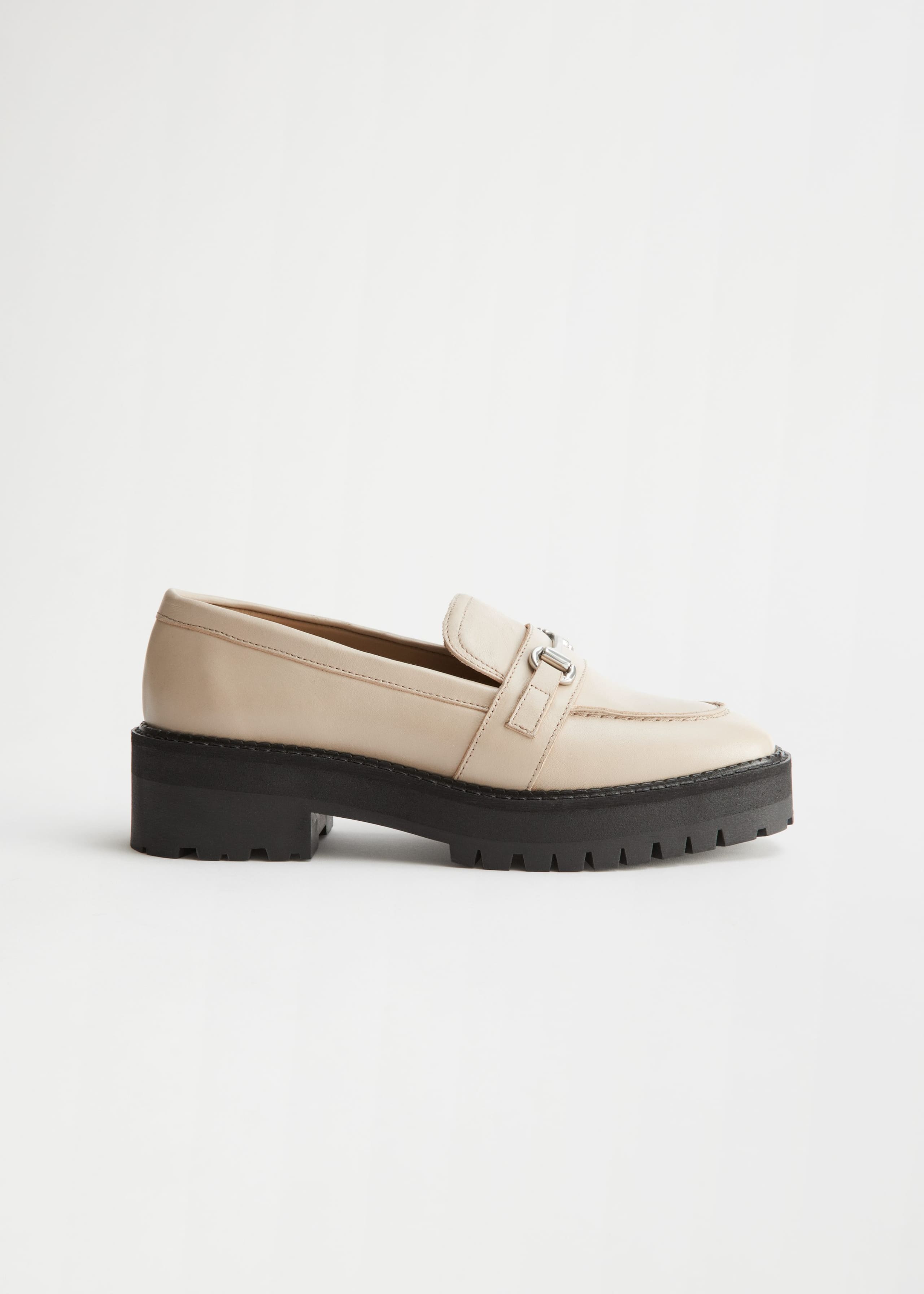 Image of Chunky läderloafers med spänne