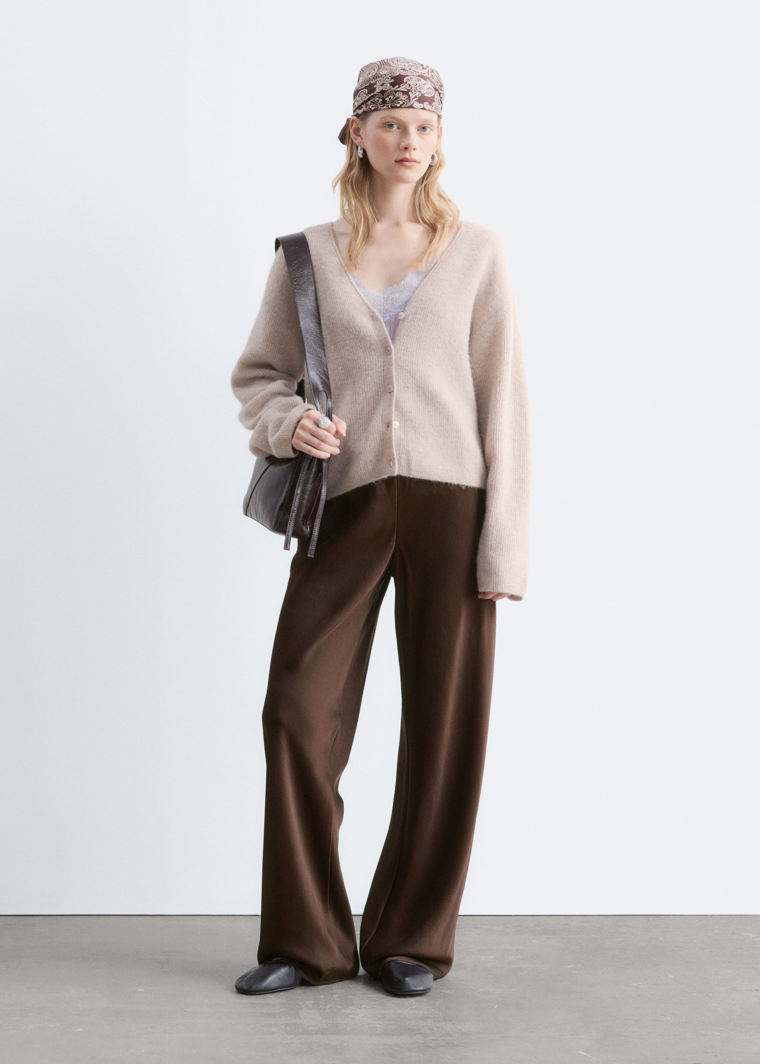 Alpaca-Blend Cardigan - Light Turquoise - Lookbook