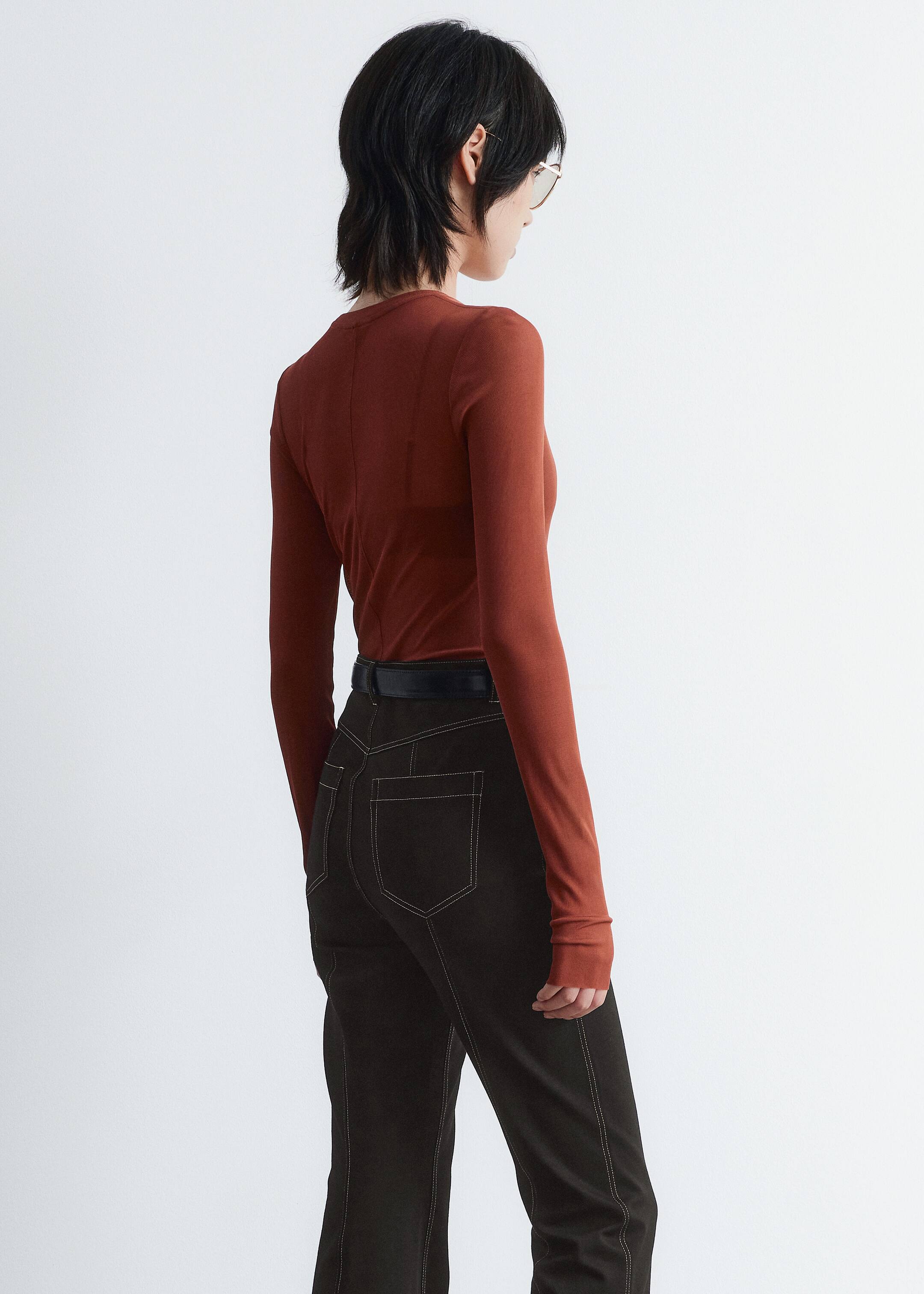 Vezi imaginea mai mare: Sheer Silk Top - Maro Ruginiu - FEMEI | H&M RO 3