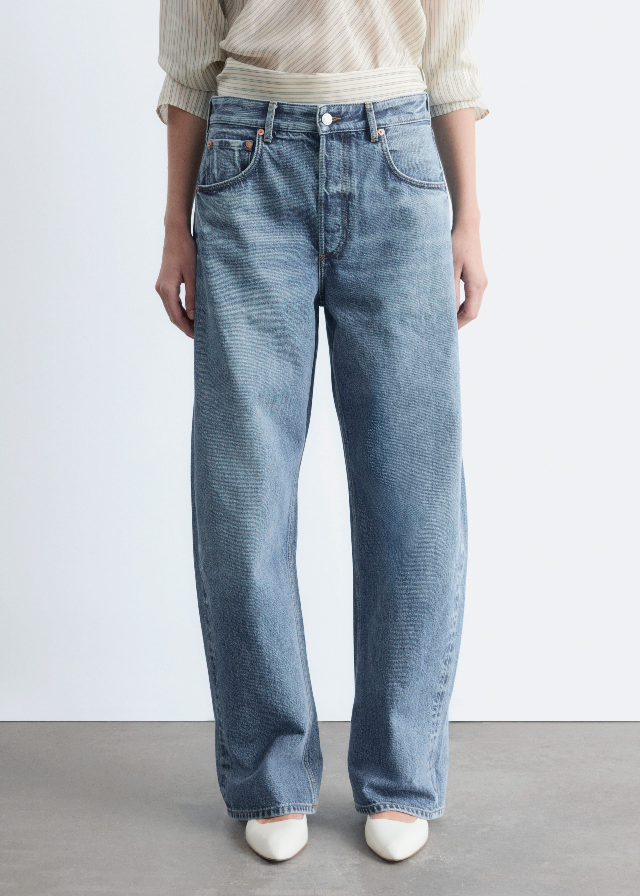 Image of Barrel-Leg Jeans