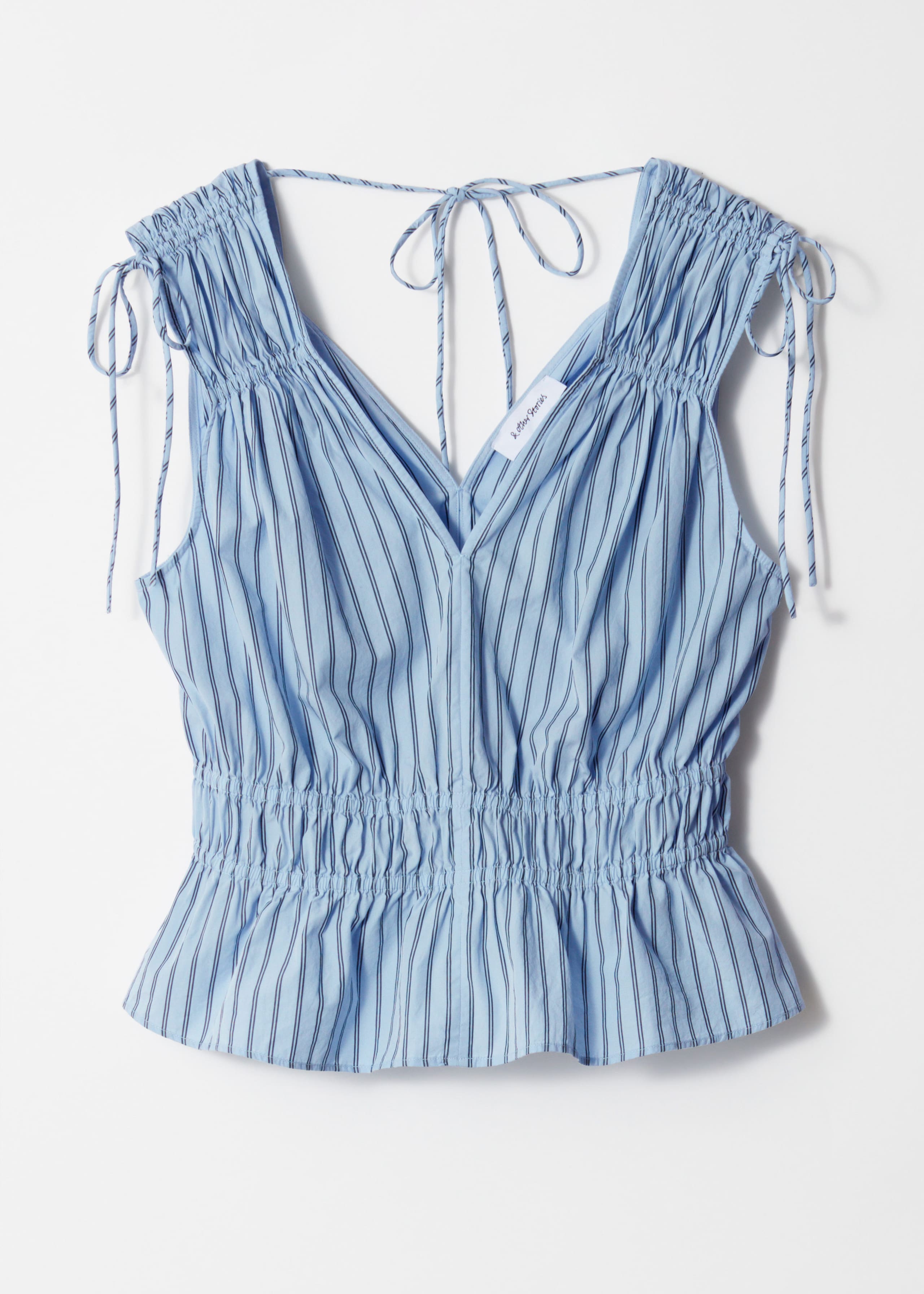 Gathered Top - Blue Stripe - Still Life