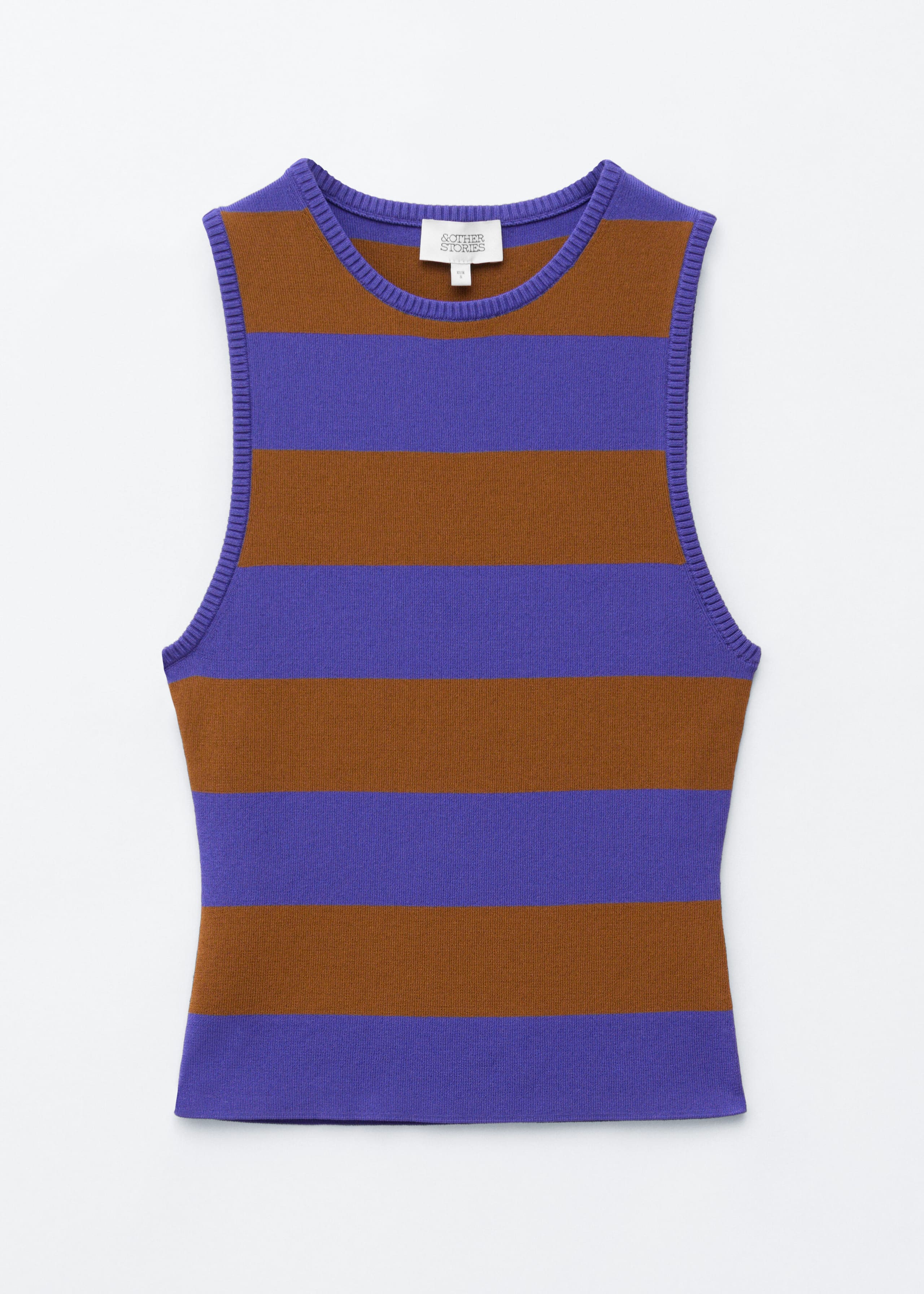 Knitted Tank Top - Beige/Striped - Still Life