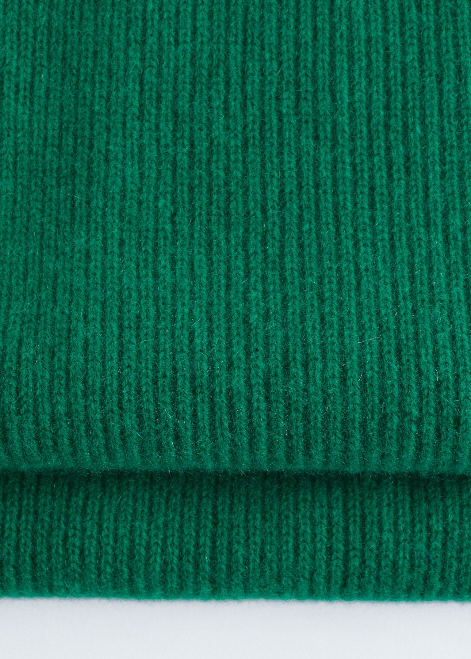 Cashmere Knit Scarf - Green/Navy Blue - 3