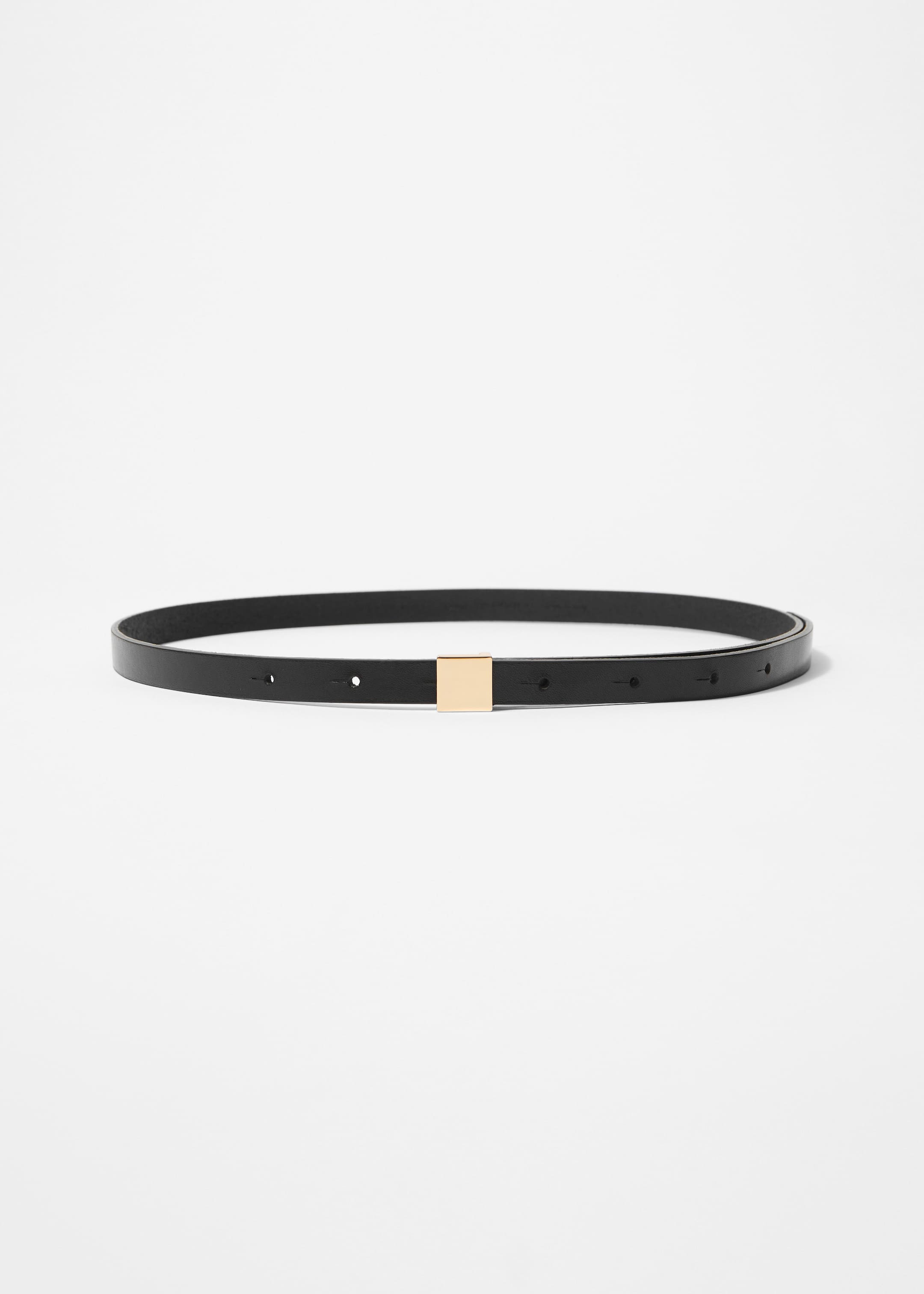 Grotere afbeelding bekijken: Leren riem met vierkante gesp - Zwart - DAMES | H&M NL 1