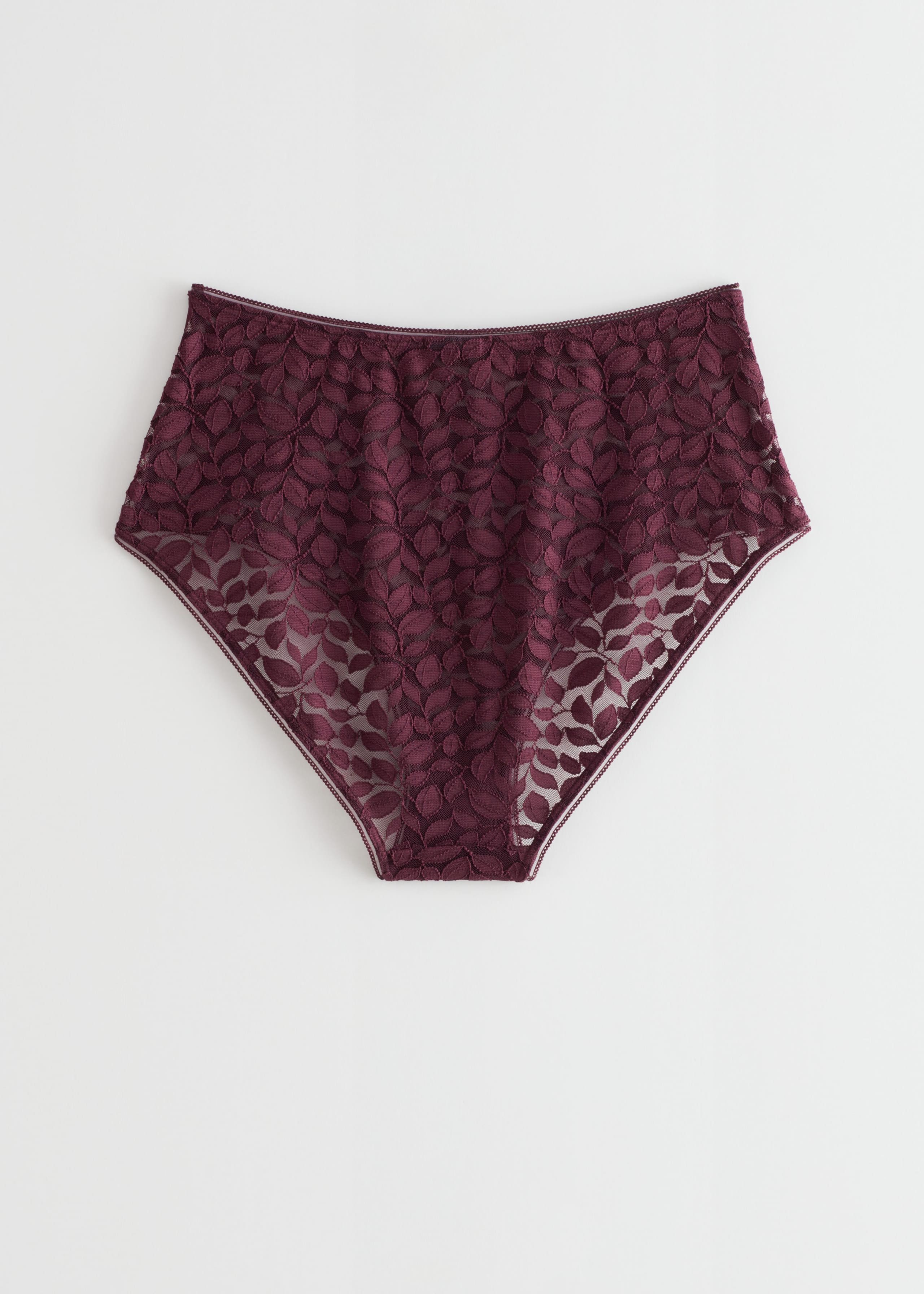 Leaf Lace High Waist Briefs - Vanilla - Still Life