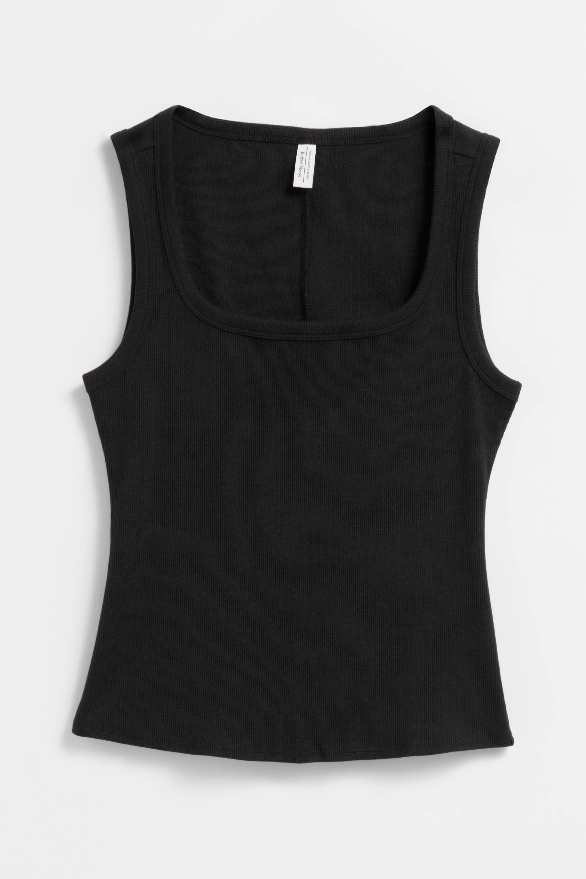 Größeres Bild ansehen: Geripptes Tanktop - Schwarz - Ladies | H&M DE 1