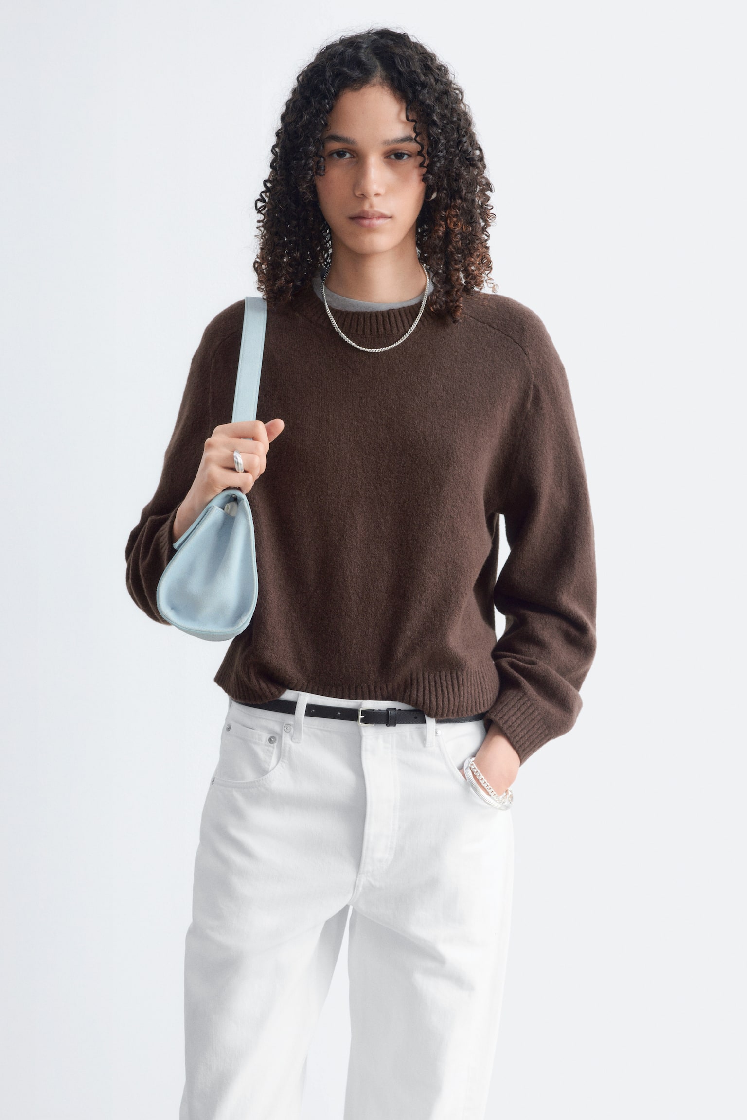 Pull en maille - Marron foncé - 1
