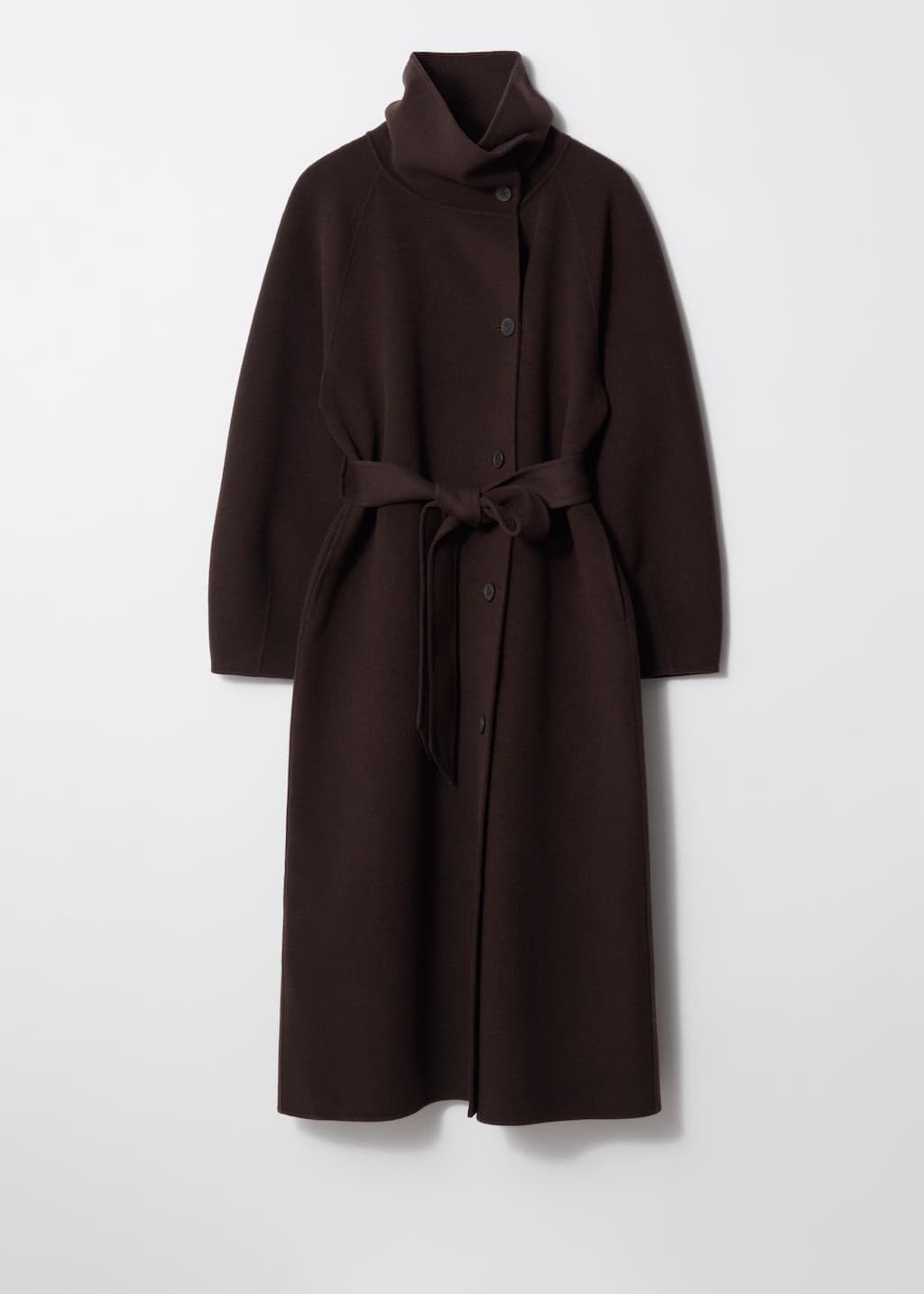 Image of Funnel-Collar Wool Coat