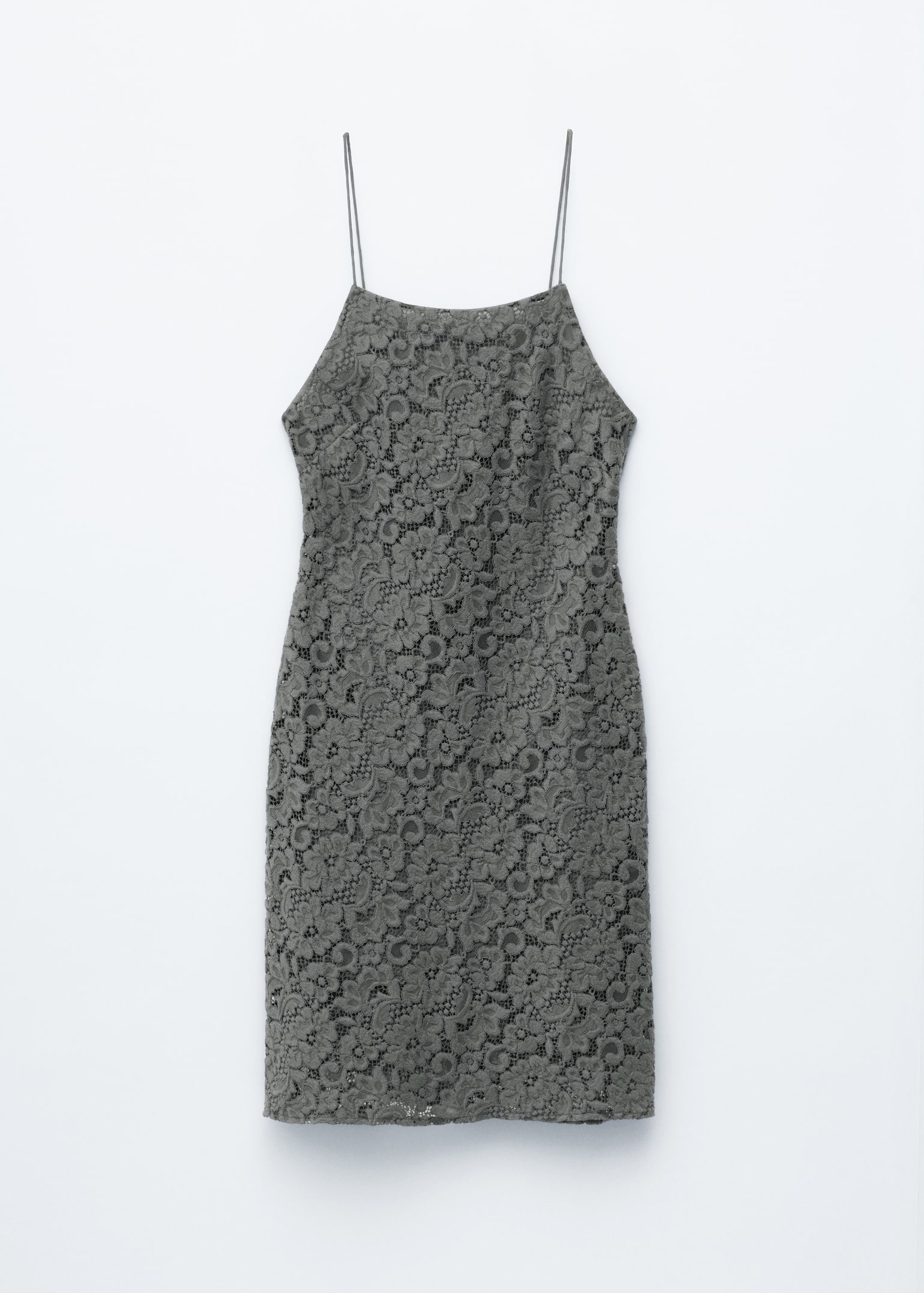 Lace Midi Dress - Dark Grey - 2