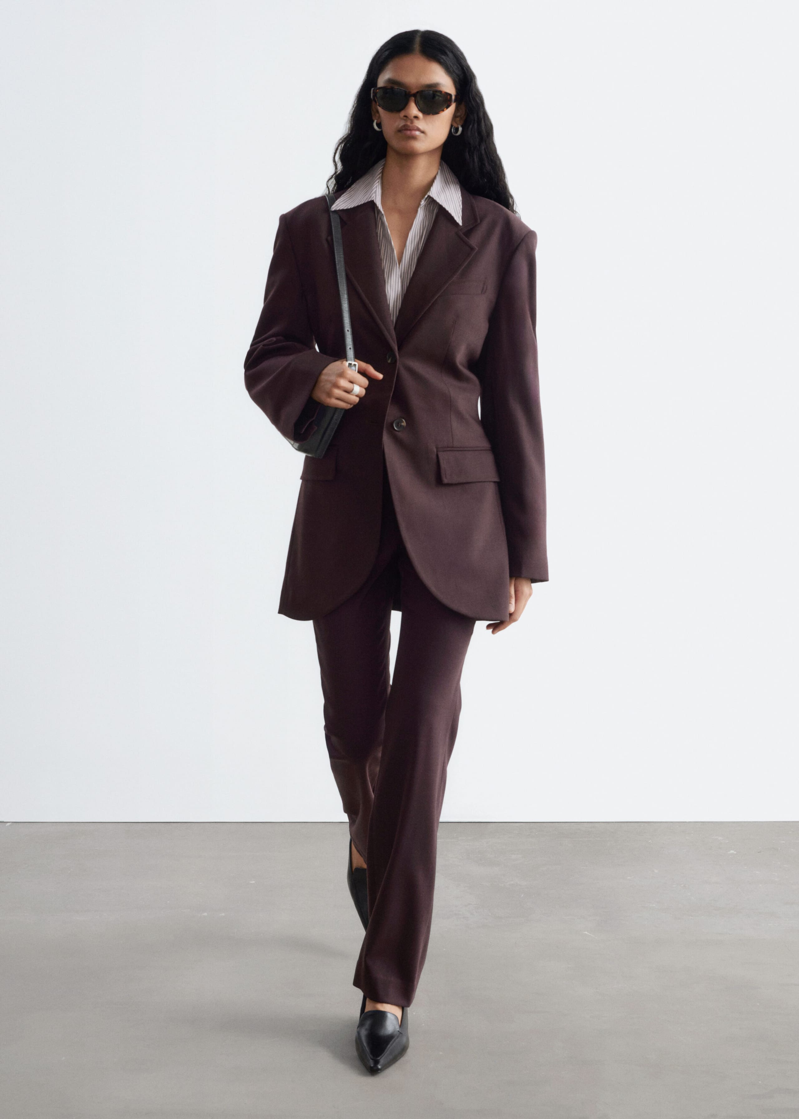 Single-Breasted Blazer - Dark Brown - Still Life