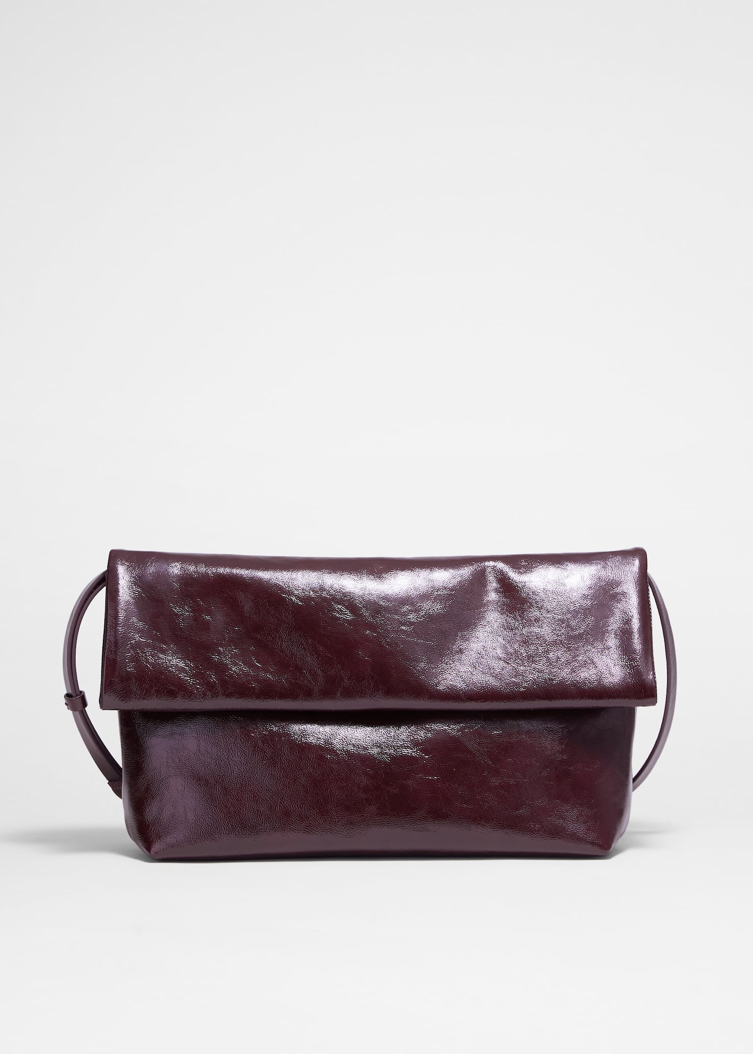 Folded Clutch - Μπορντό/Μπεζ σουέτ/Κόκκινο