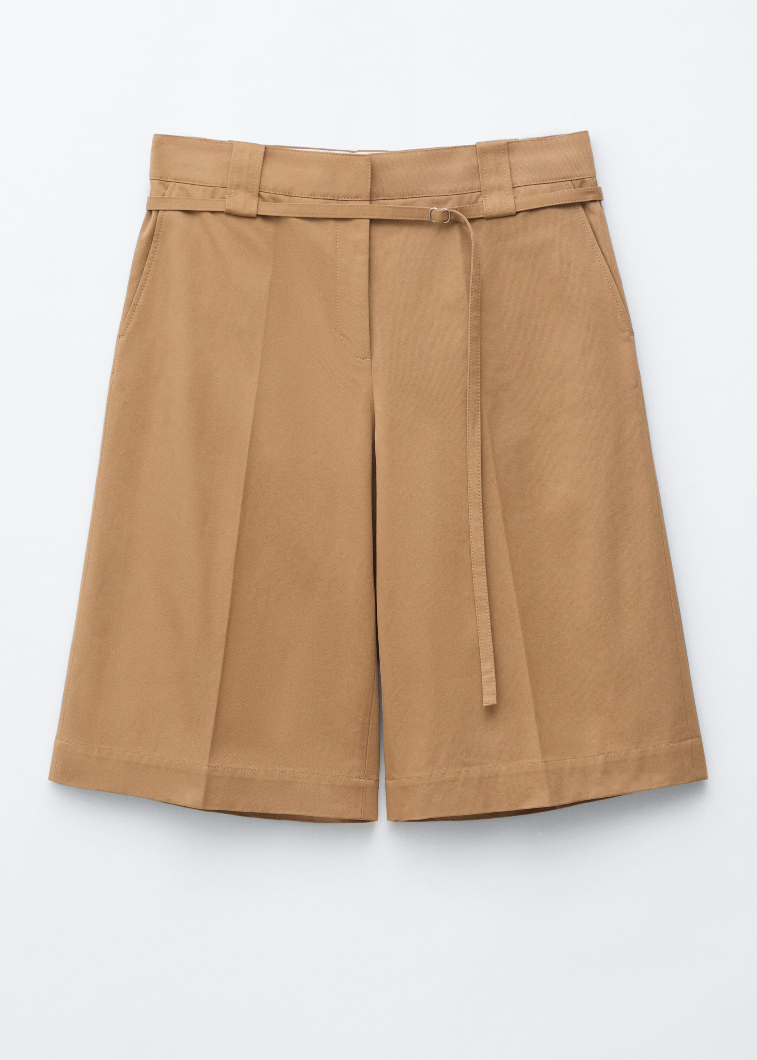Belted Bermuda Shorts - Dark Beige - Still Life
