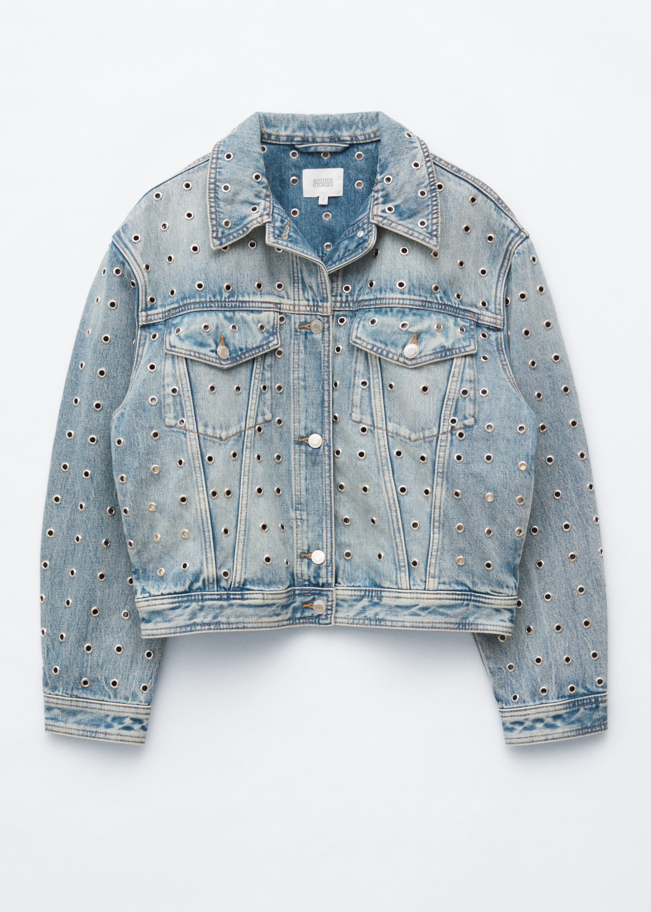 Eyelet Denim Jacket - Light Blue - Still Life
