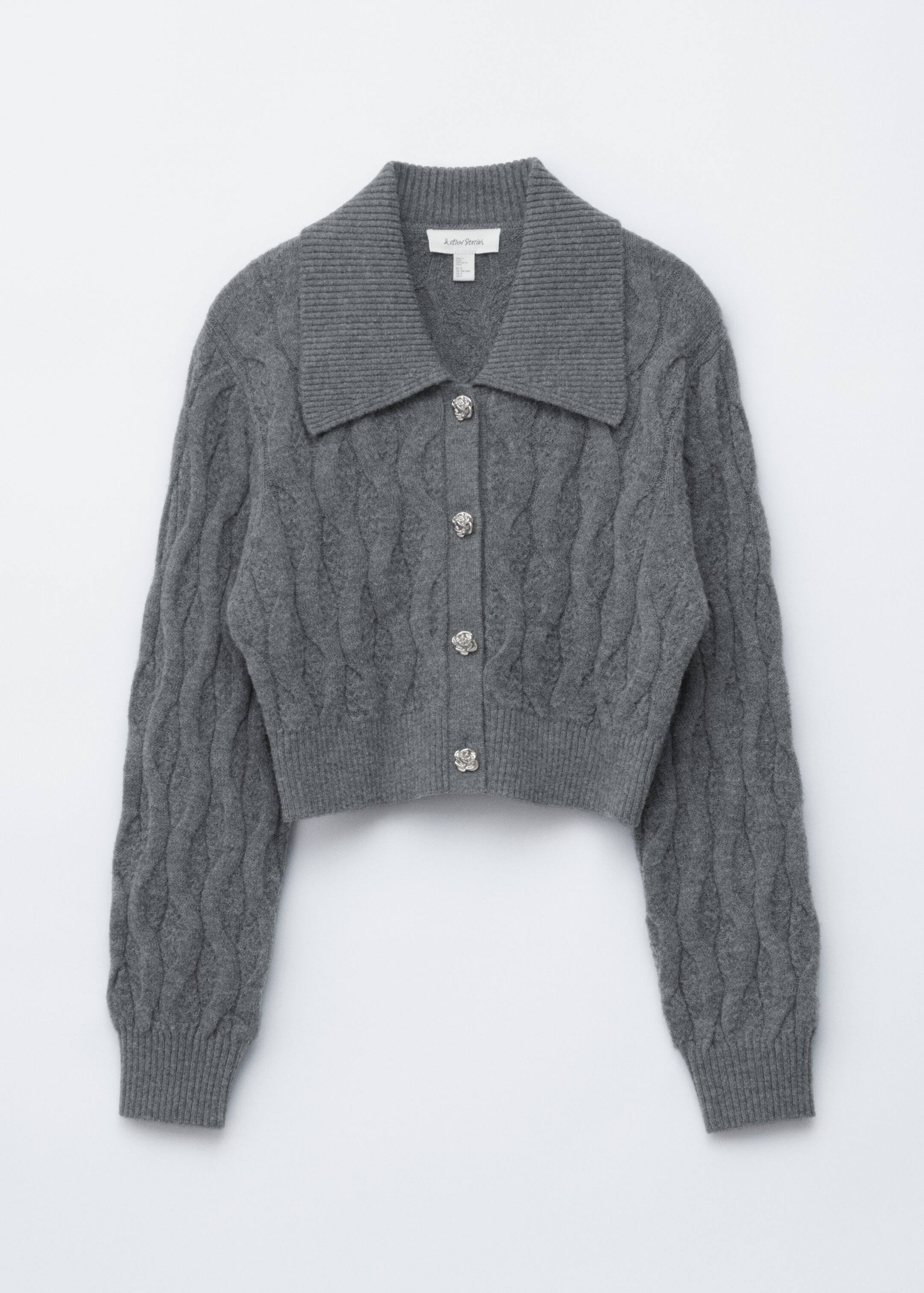 Größeres Bild ansehen: Strickjacke aus Wollmix mit Zopfmuster - Dark Grey - Ladies | H&M DE 6