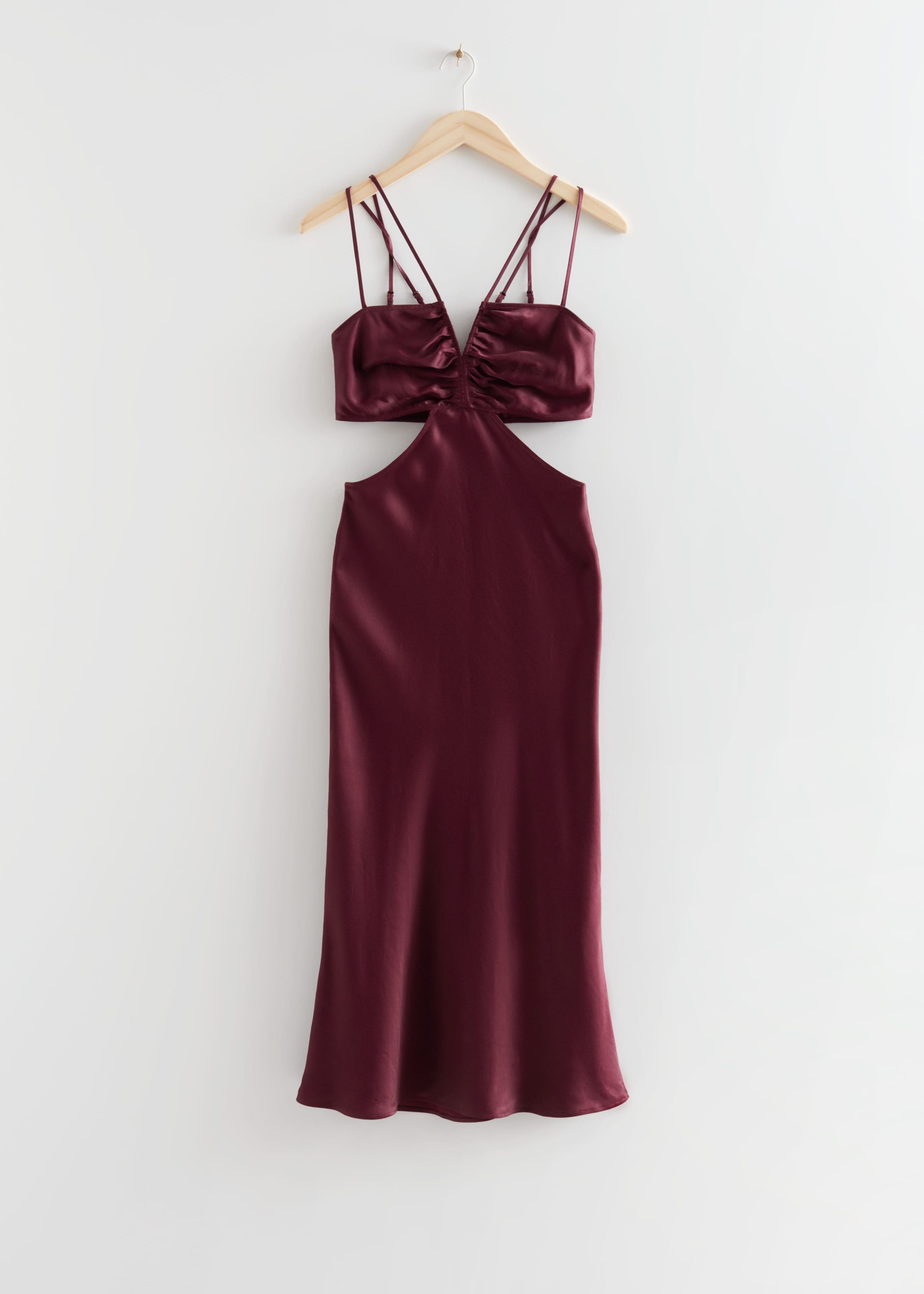 SweetheartNeckCut-OutMidiDress - Dark Red - Bodegón