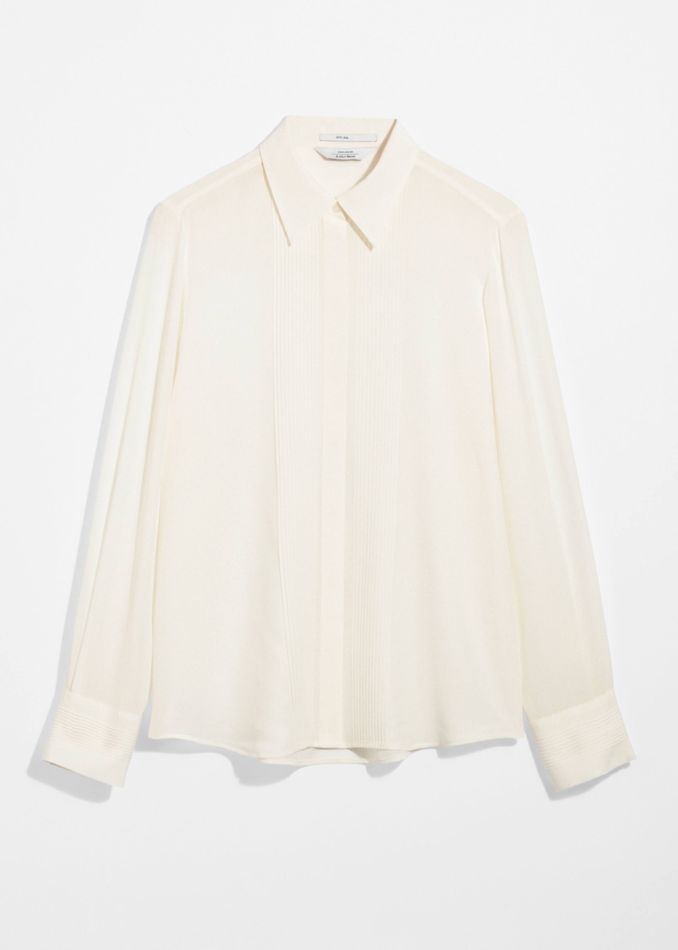 Grotere afbeelding bekijken: Zijden overhemd met biezen - Wit - DAMES | H&M NL 6