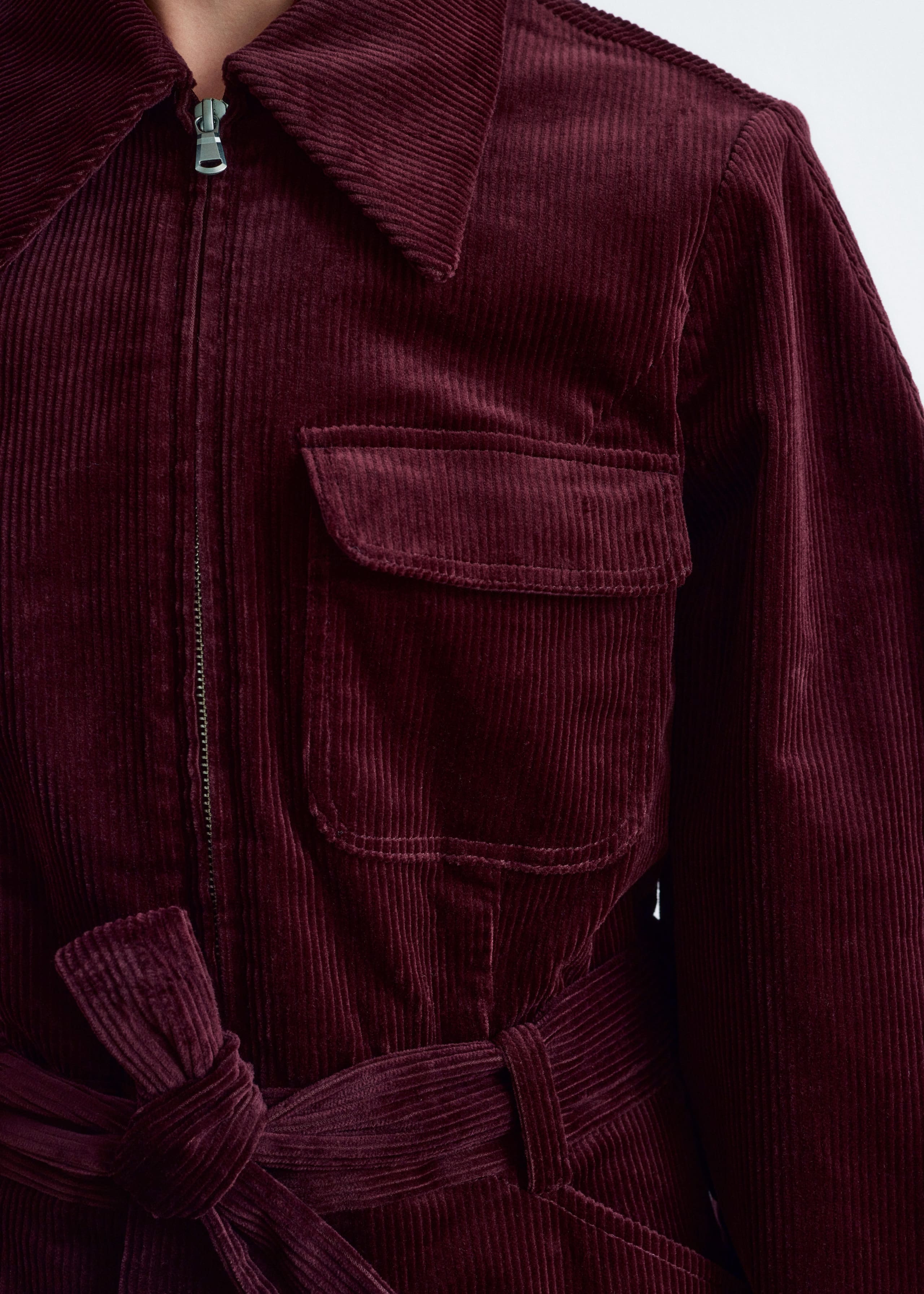 Image of Belted Corduroy Jumpsuit