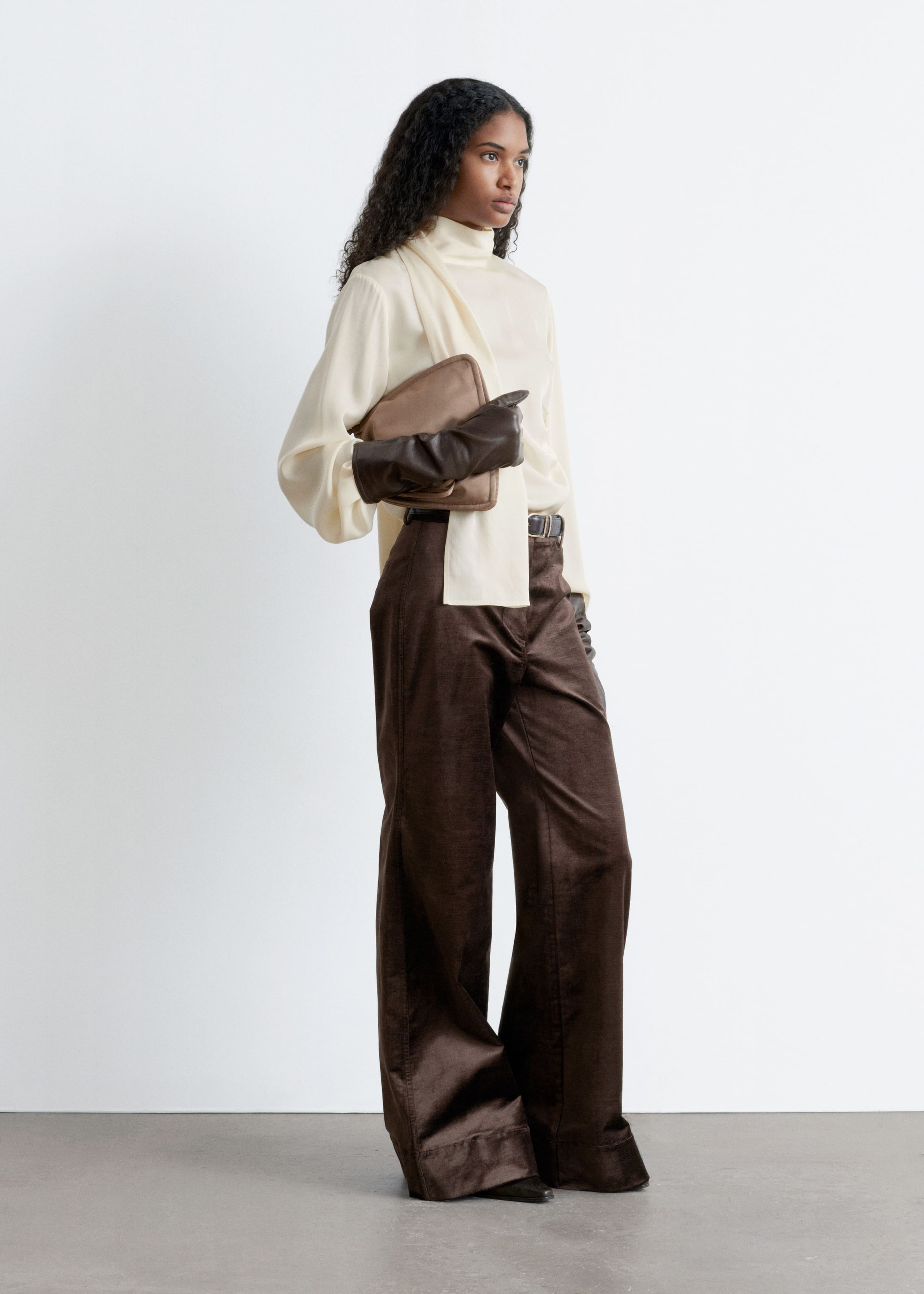 Image of Flared Velvet Trousers