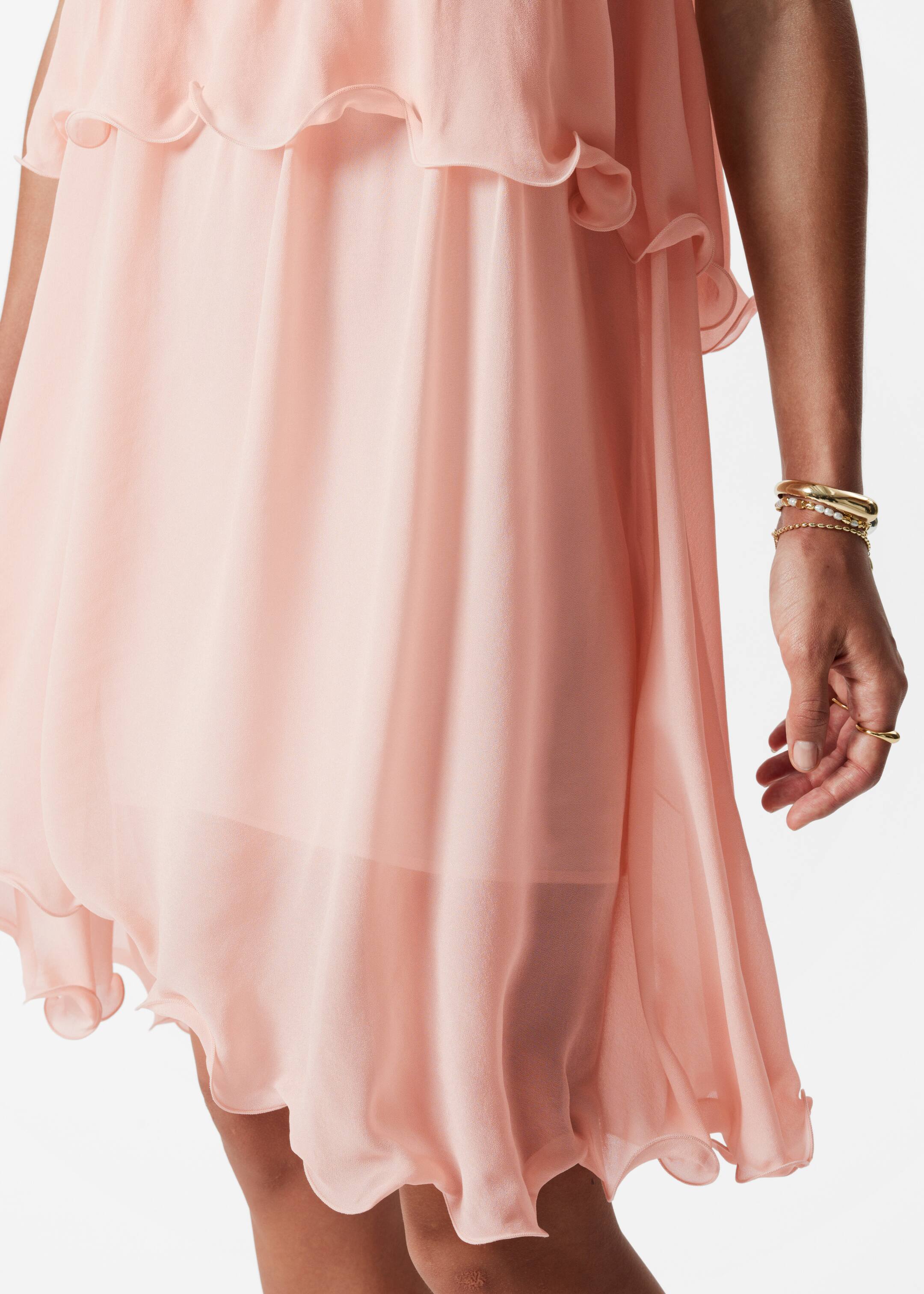 Ver imagem maior: Minivestido com folhos - Rosa sujo - SENHORA | H&M PT 4