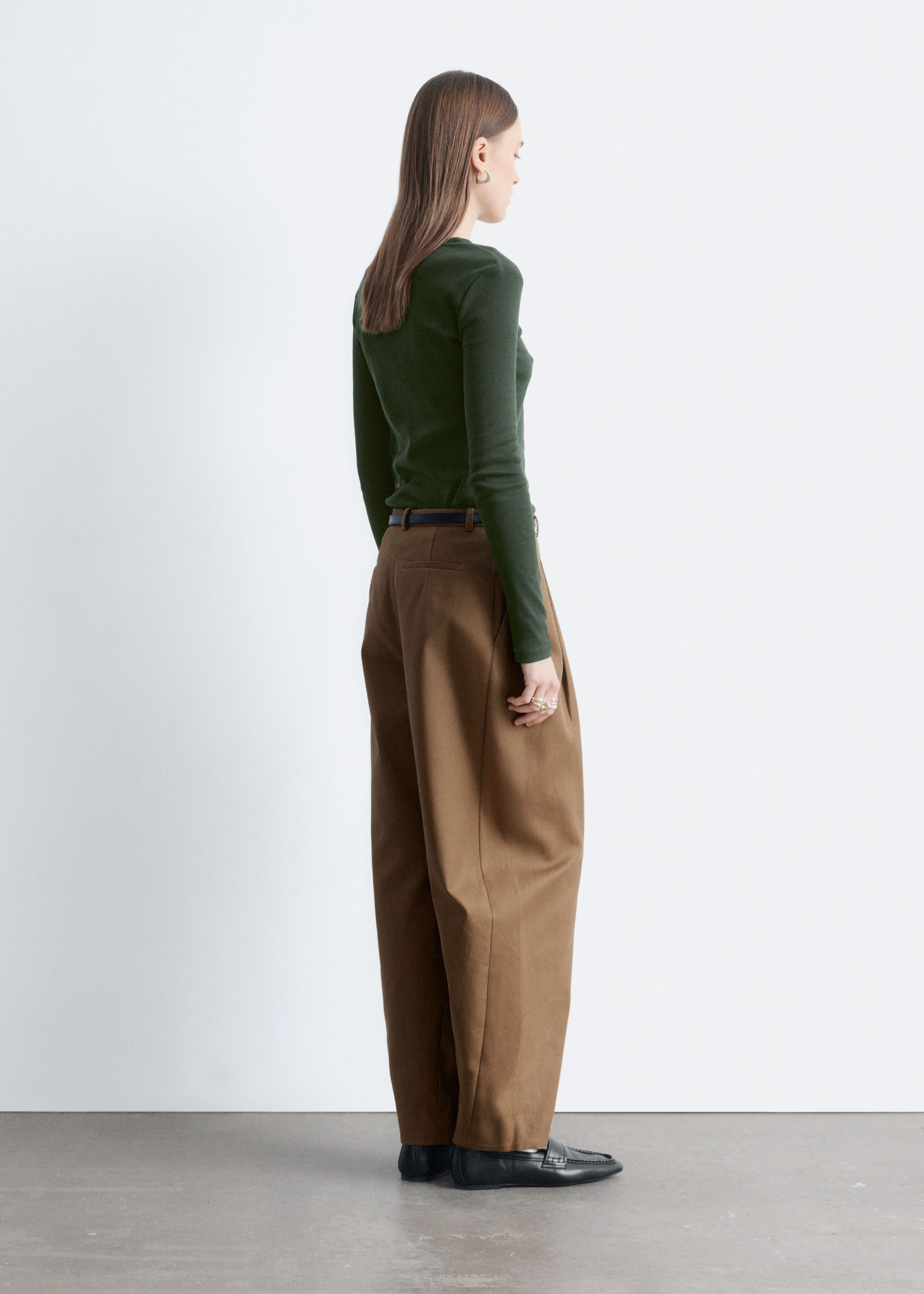 Image of Ribbed Long-Sleeve Top