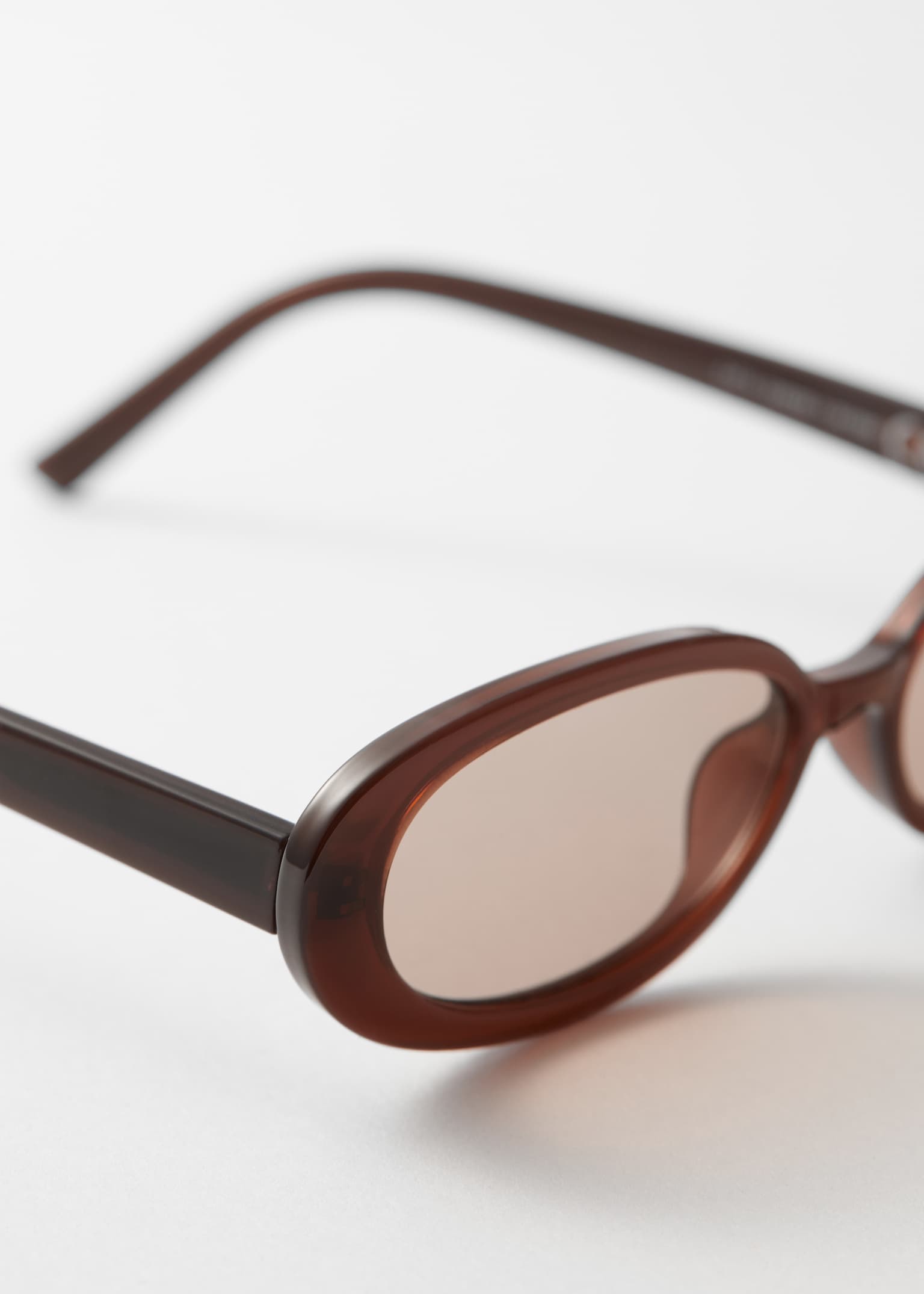 Slim Oval-Frame Sunglasses - Brown/Yellow - 4