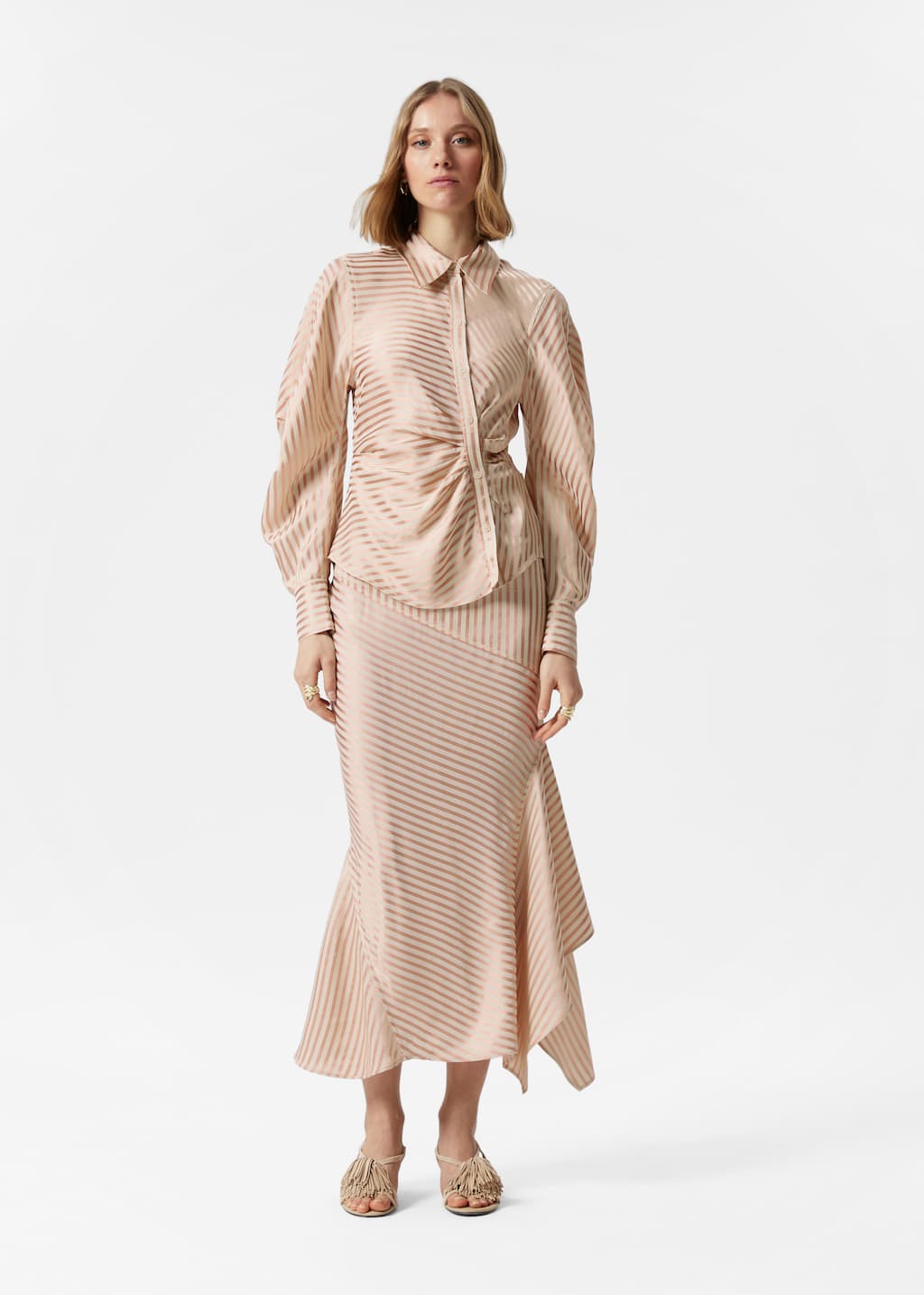 Camicia asimmetrica - Beige/Rosa - Lookbook