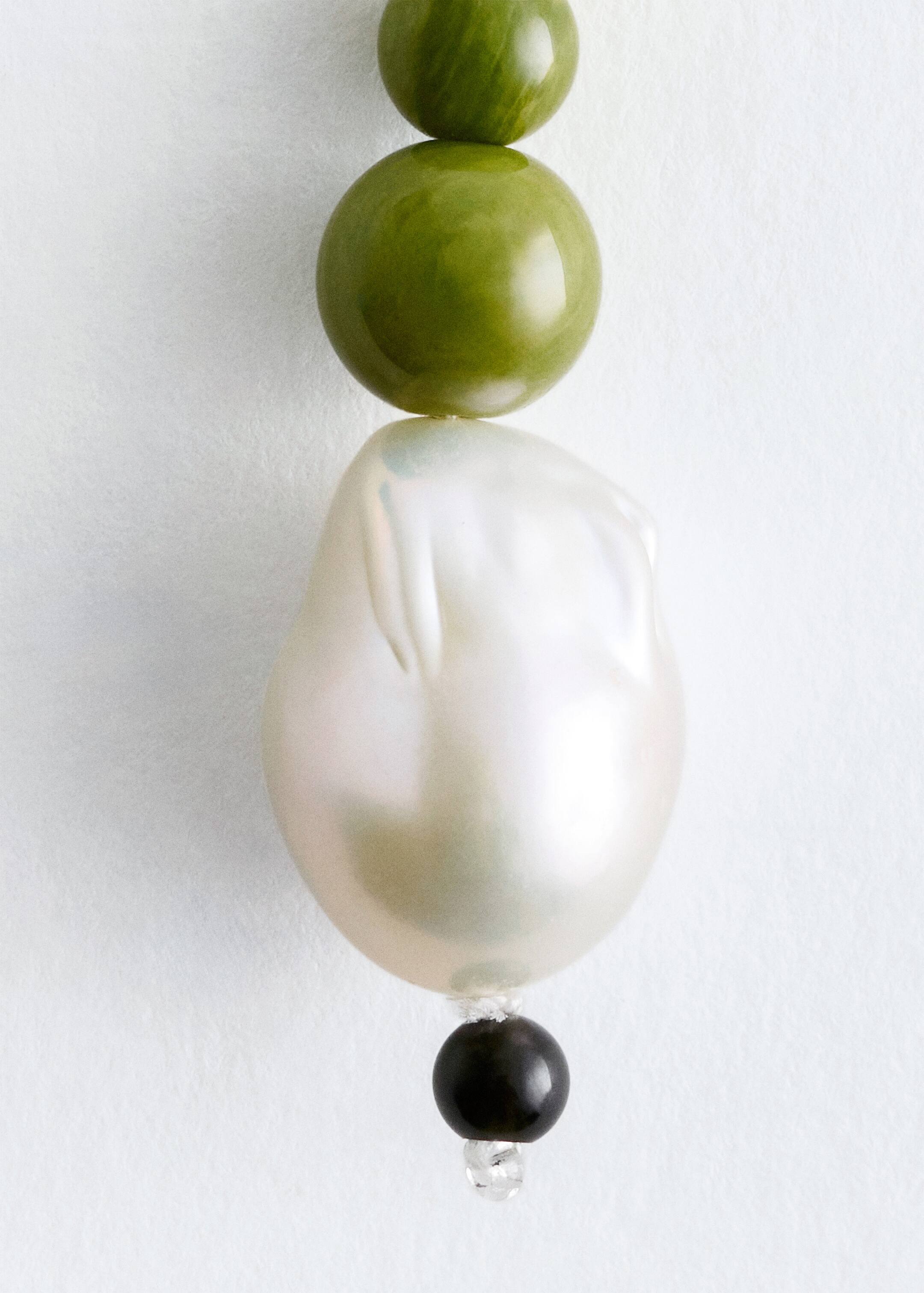 Ver imagem maior: Brincos de argola com pérolas de água doce - Dourado/Verde - SENHORA | H&M PT 3