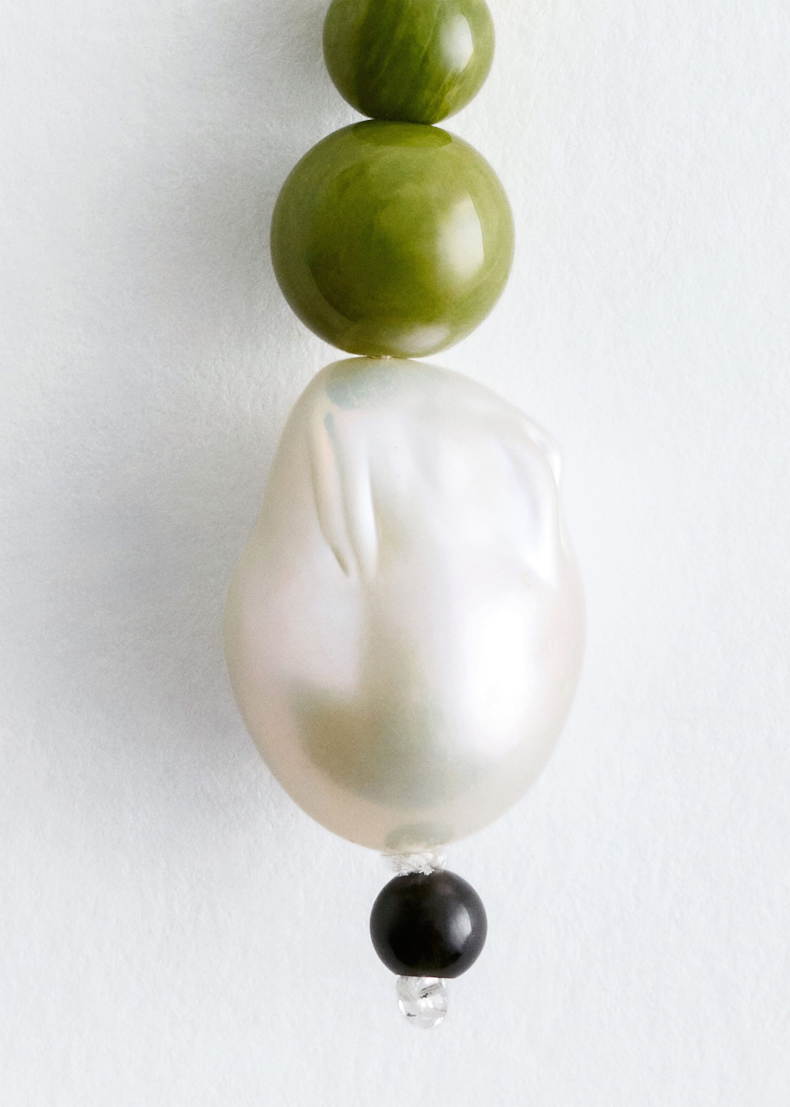 Image of Bead-Pendant Hoop Earrings