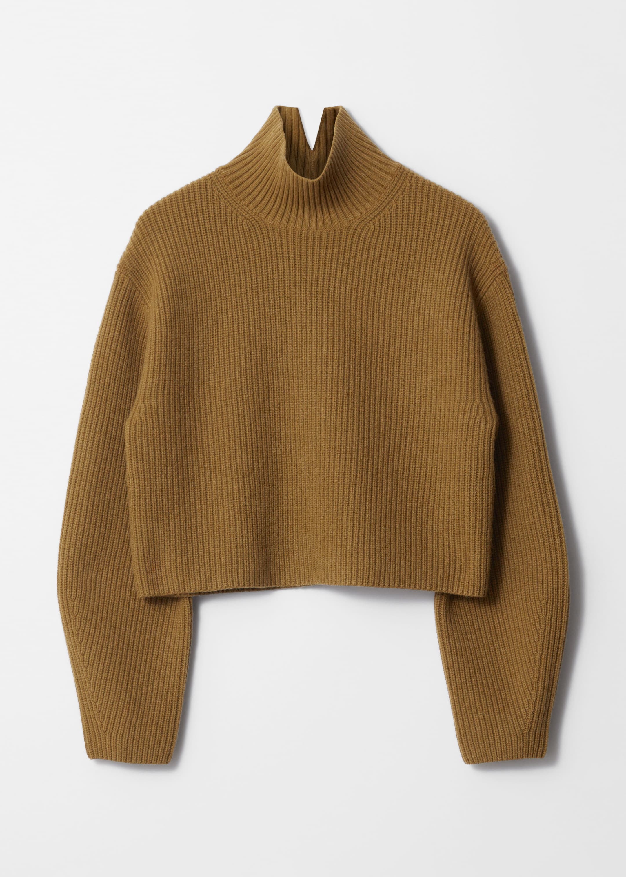Größeres Bild ansehen: Rippstrickpullover mit Rollkragen - Dunkles Khaki - Ladies | H&M DE 1