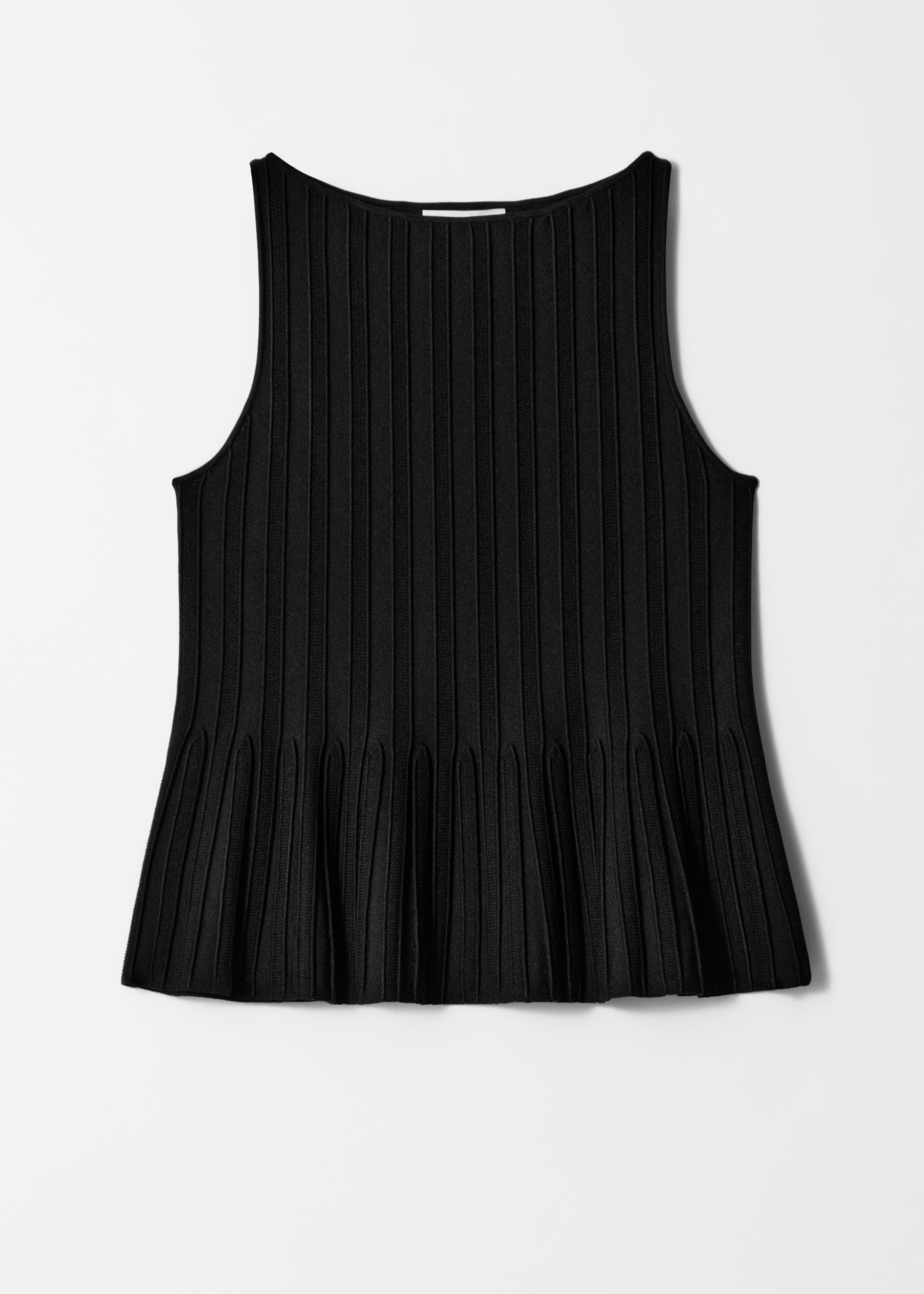 Προβολή μεγαλύτερης εικόνας: Rib-Knit Peplum Top - Μαύρο - Ladies | H&M GR 5
