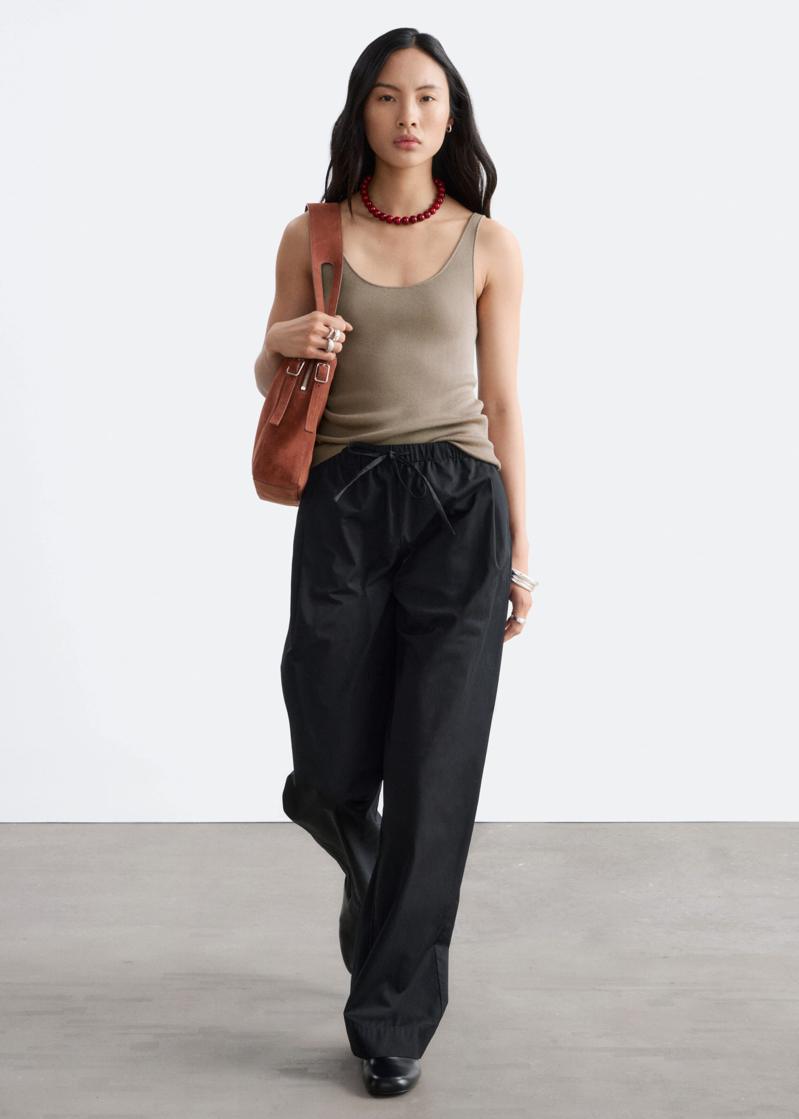 Image of Knitted Scoop-Neck Tank Top