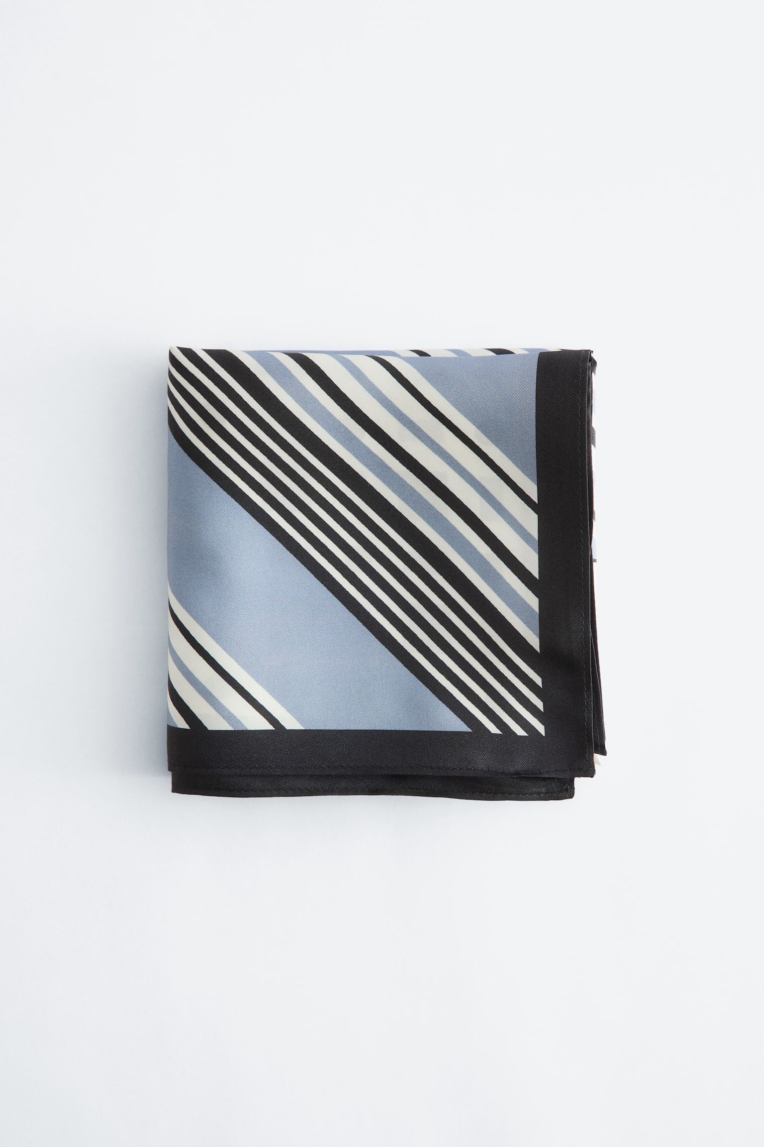 Pañuelo de seda con estampado gráfico - Azul/Estampado gráfico/Albaricoque/Marrón - 1